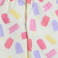 3/4 Sleeves Candy Printed Night Suit Set Off White