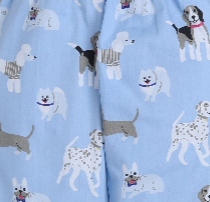 Half Sleeves Puppy Printed Night Suit Set Blue