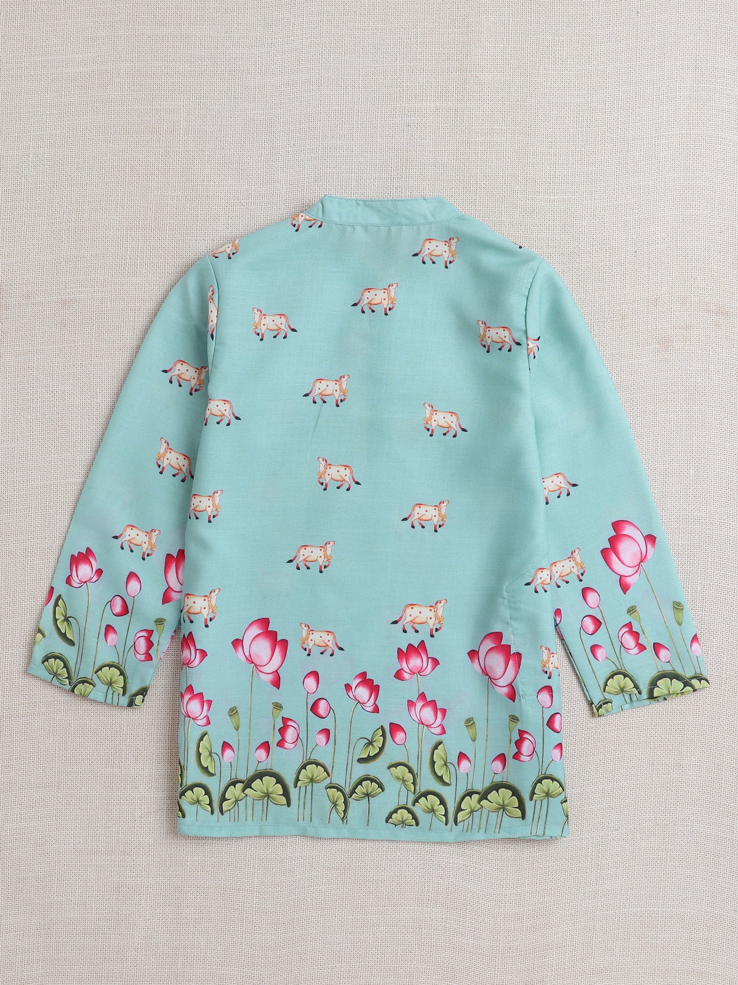The Magic Wand Full Sleeves Floral Print Kurta Set- Green