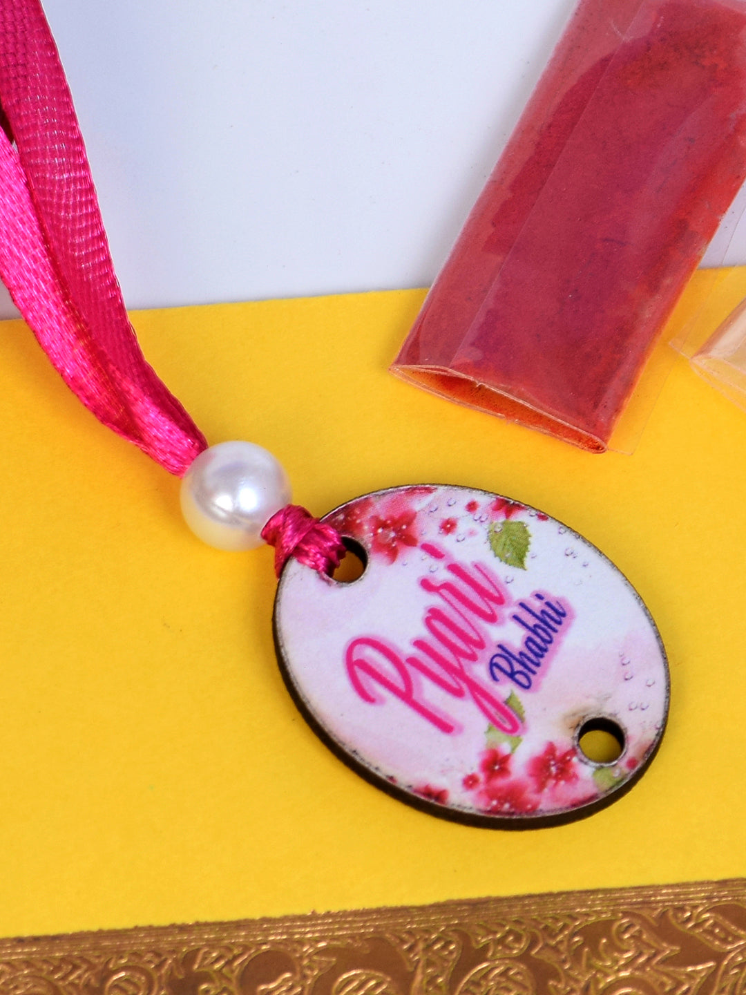 The Magic Wand Pyaari Bhabhi Wooden Rakhi - Red