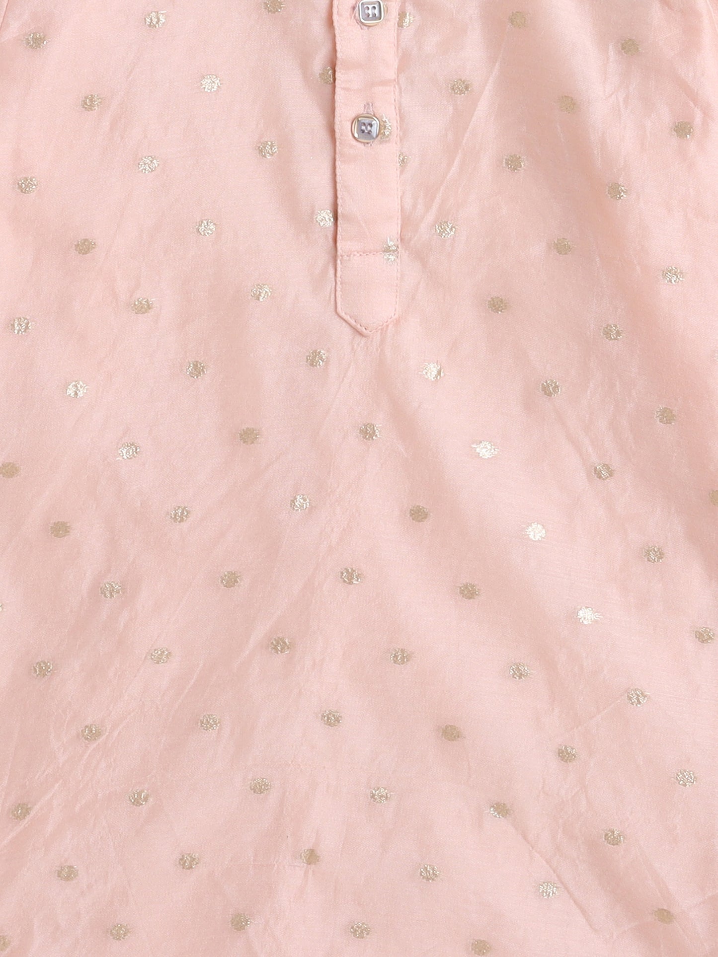 Full Sleeves Bootie Motif Printed Kurta & Pyjama Set - Peach