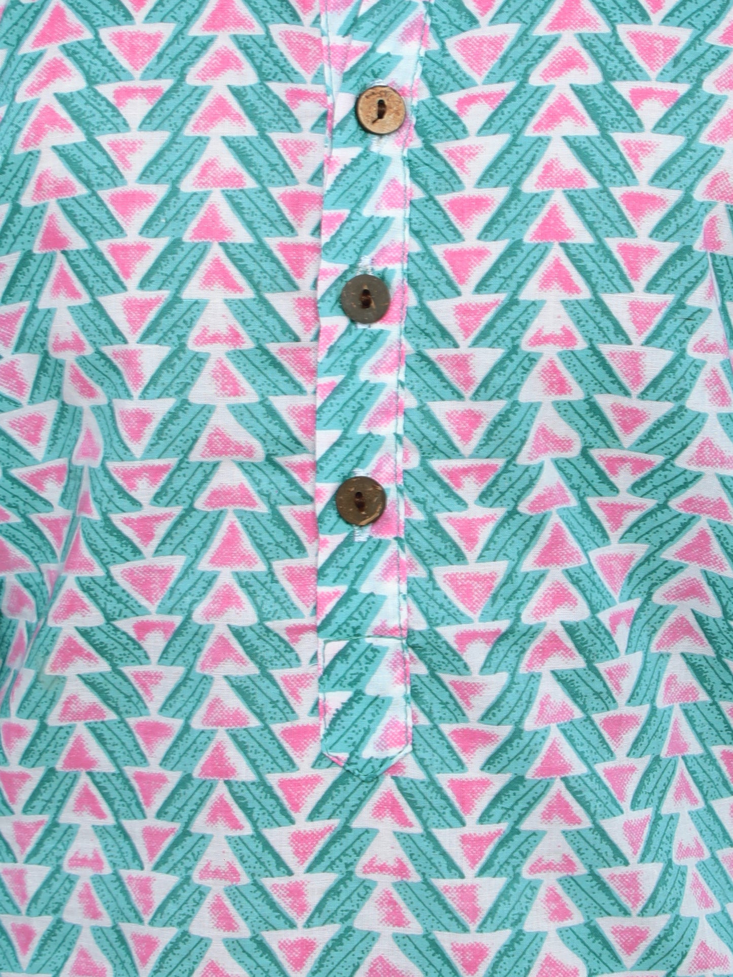 Full Sleeves Abstract Printed Kurta With Pyjama-Teal