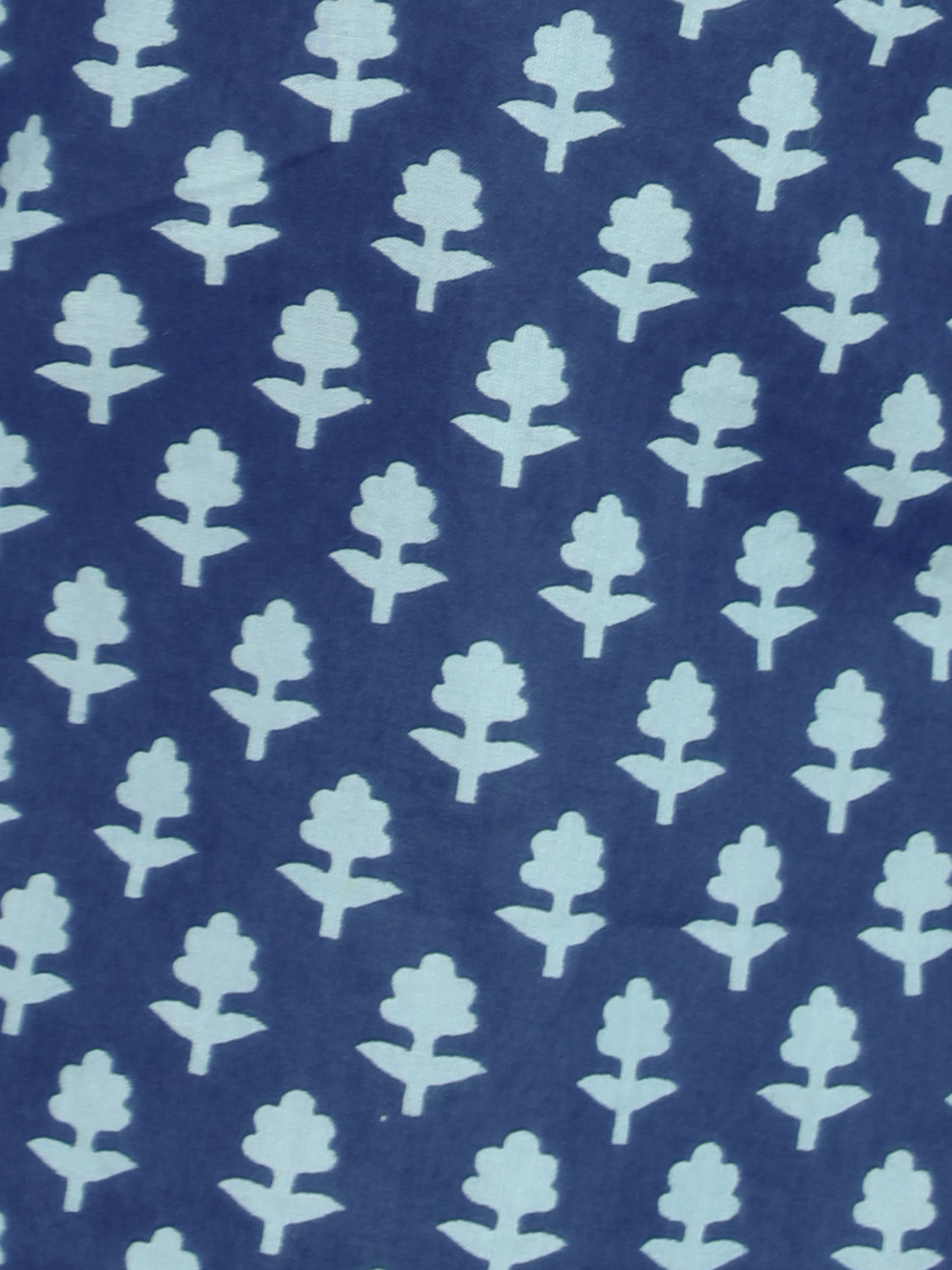 Full Sleeves Floral Printed Kurta With Pyjama-Navy Blue