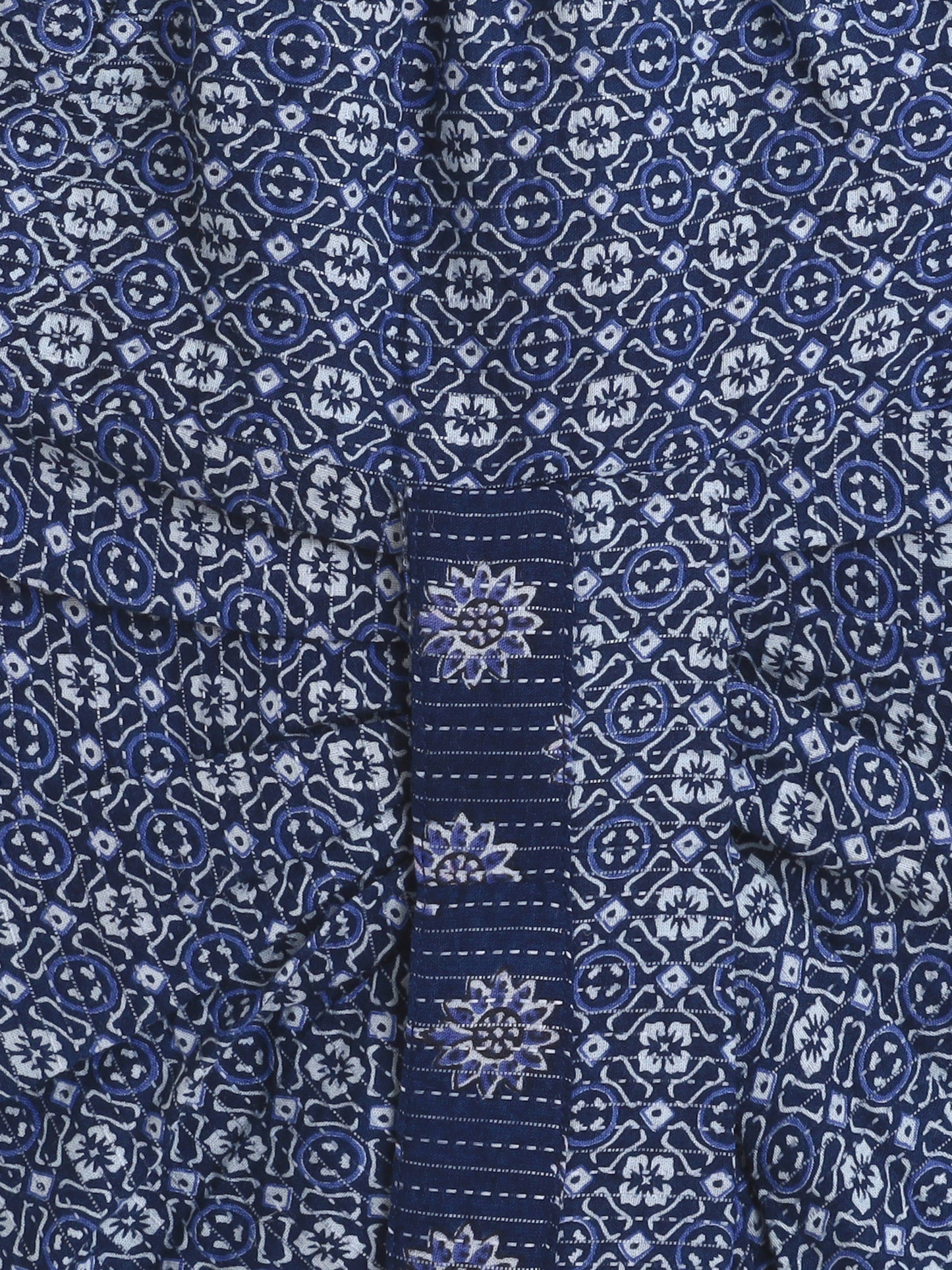 Bootie Printed Waist and Dhoti Set For Boys-Navy Blue