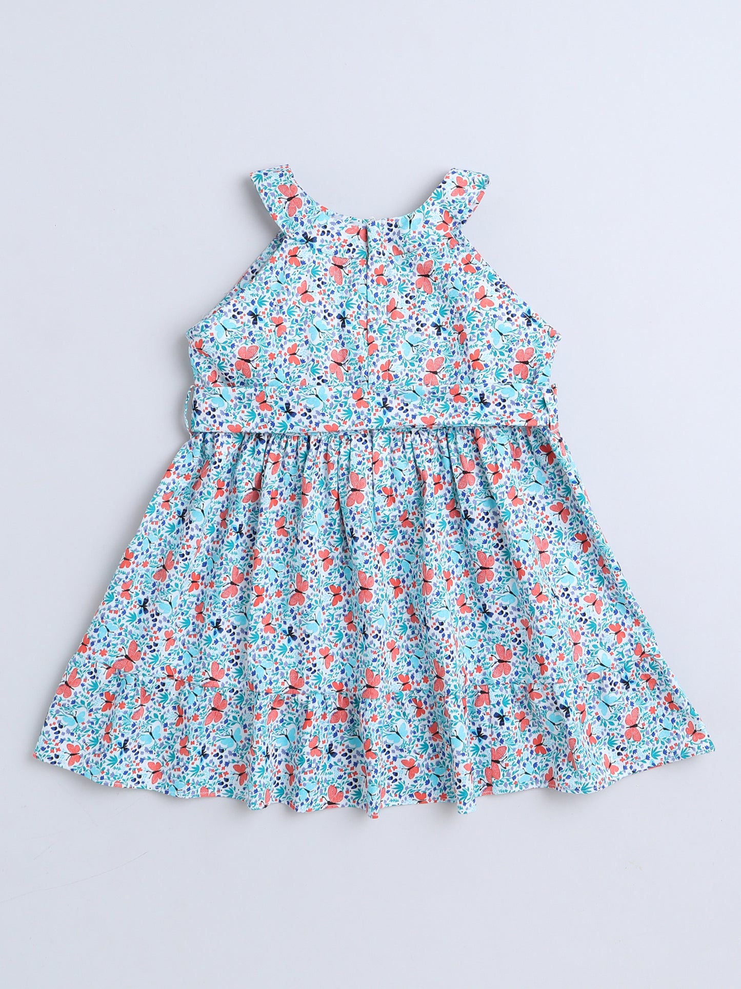 Sleeveless Floral Dress - Blue