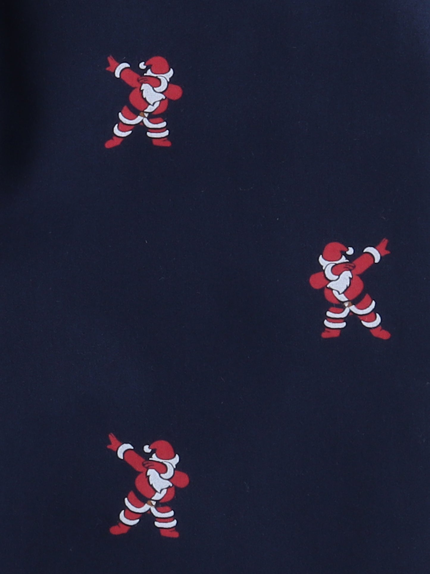 Full Sleeves Santa Print Nightsuits-Navy Blue