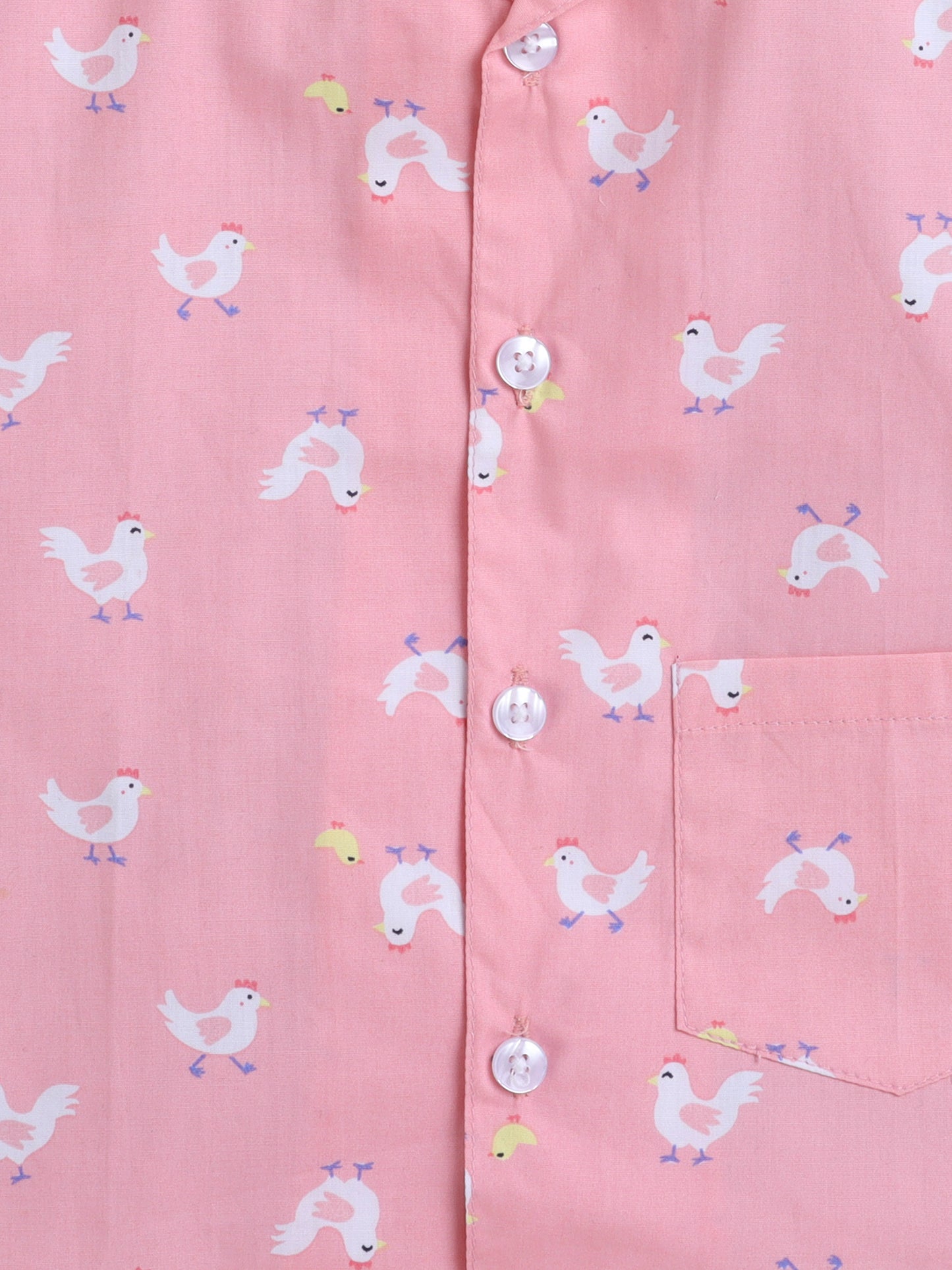 The Magic Wand Chick Printed Half Sleeves Top and Shorts Set Night Suit Set For Kids Pink