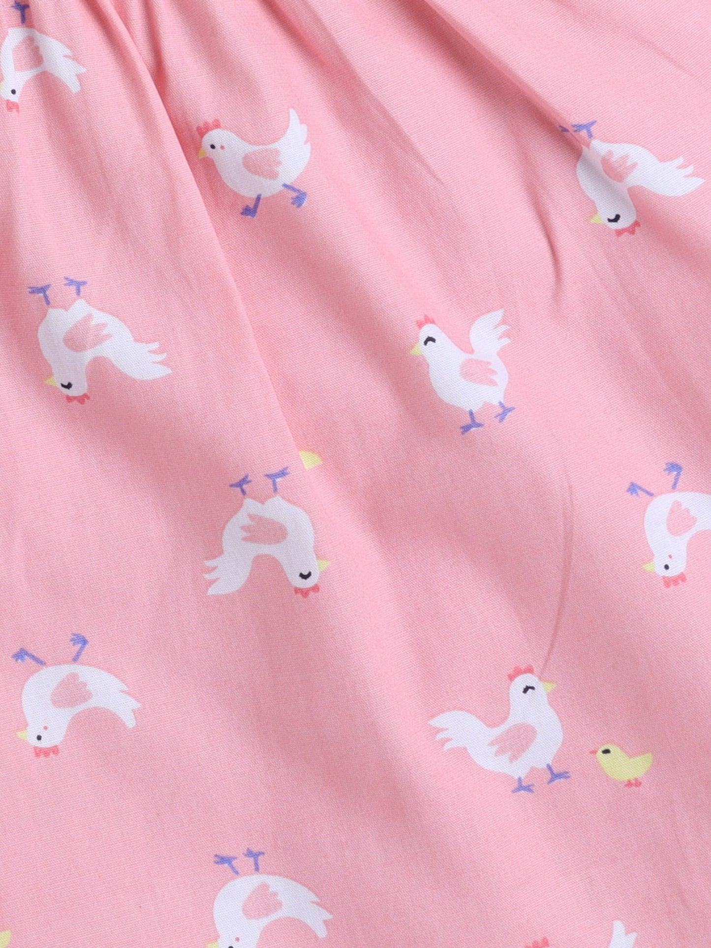 The Magic Wand Chick Printed Half Sleeves Top and Shorts Set Night Suit Set For Kids Pink