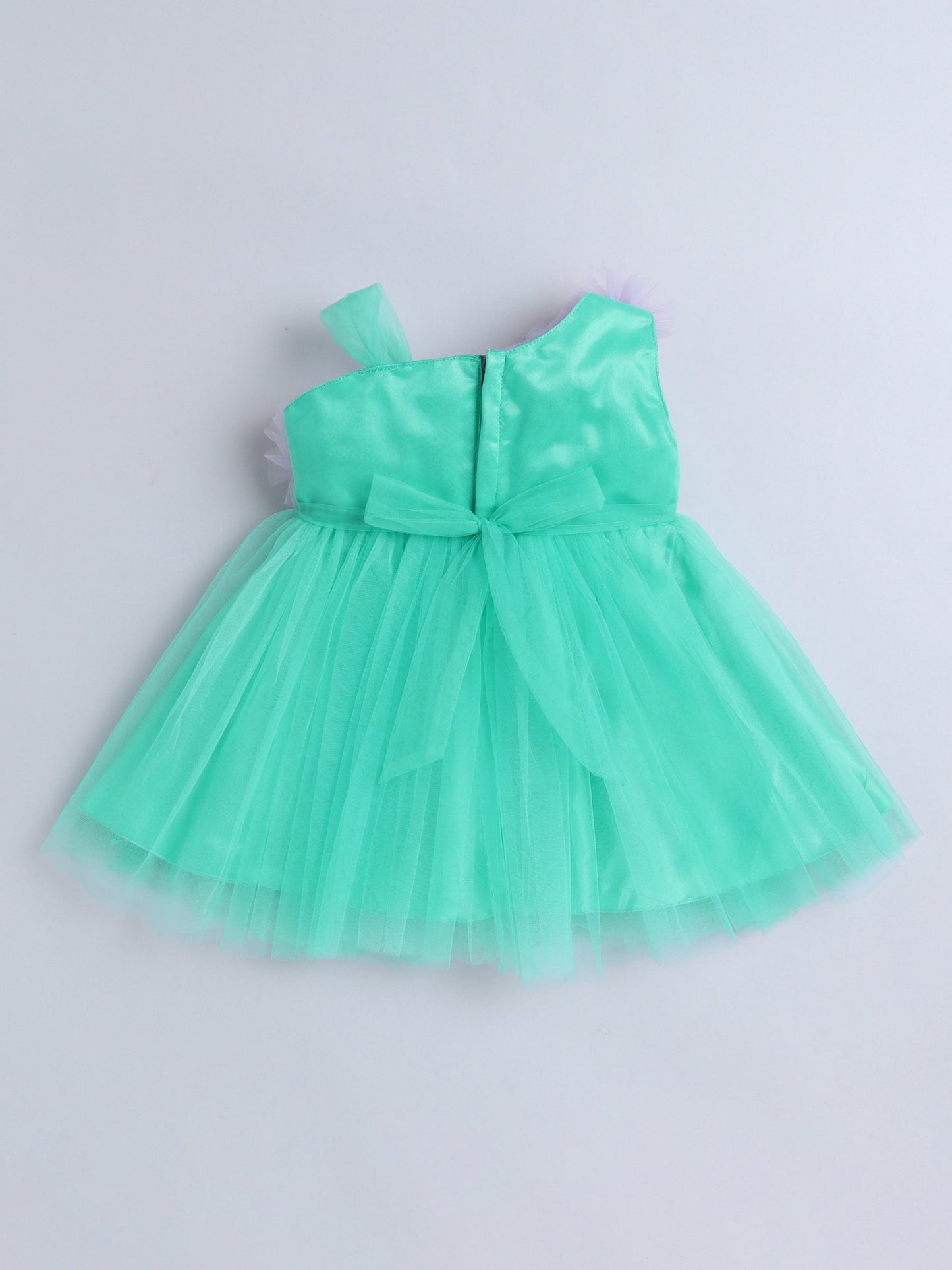 The Magic Wand One Shoulder Bow Detailed Dress - Aqua Blue