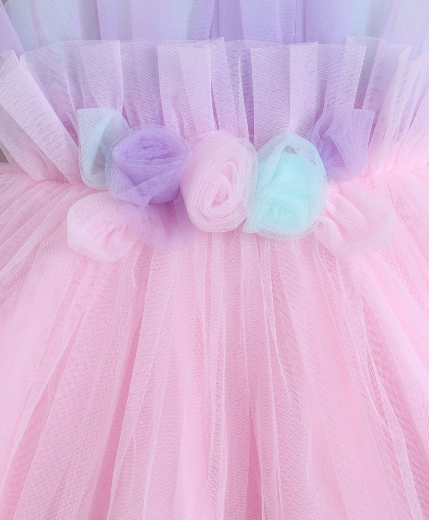 Pleated Corsage Detailed Sleeveless Party Dress - Pink