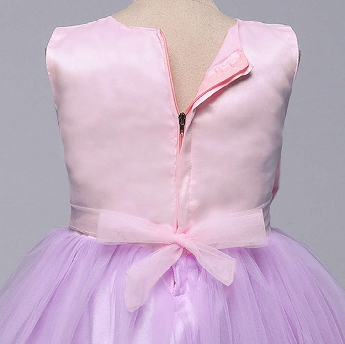 The Magic Wand Sleeveless Big Bow Embellished Net Party Dress - Purple