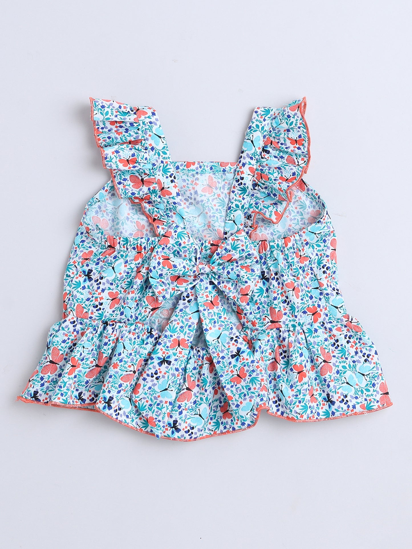 Sleeveless Floral Coordinating Top and Pant Set Orange