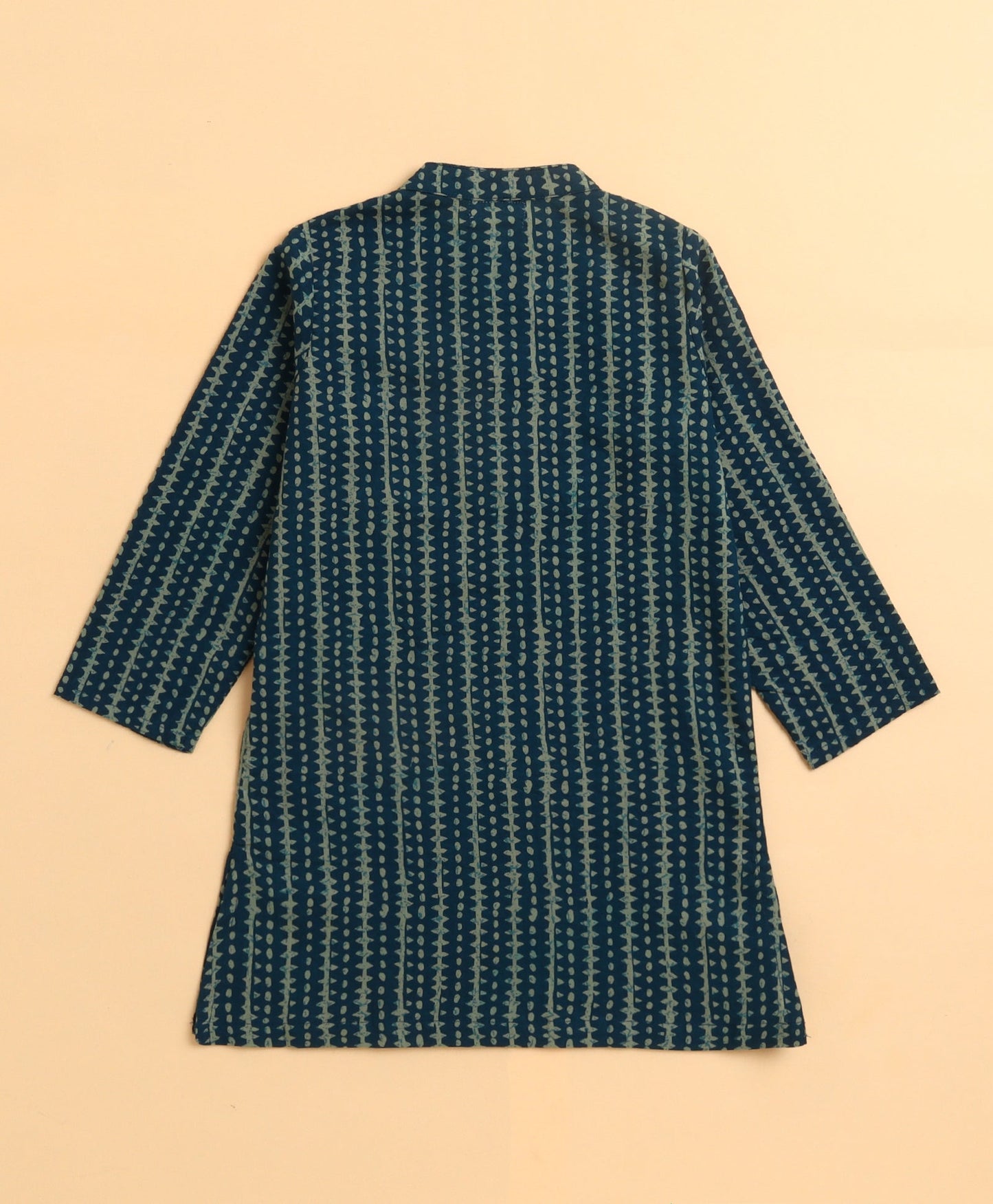 The Magic Wand Cambric Cotton woven Full Sleeves Printed Kurta Pyjama Set - Teal Blue