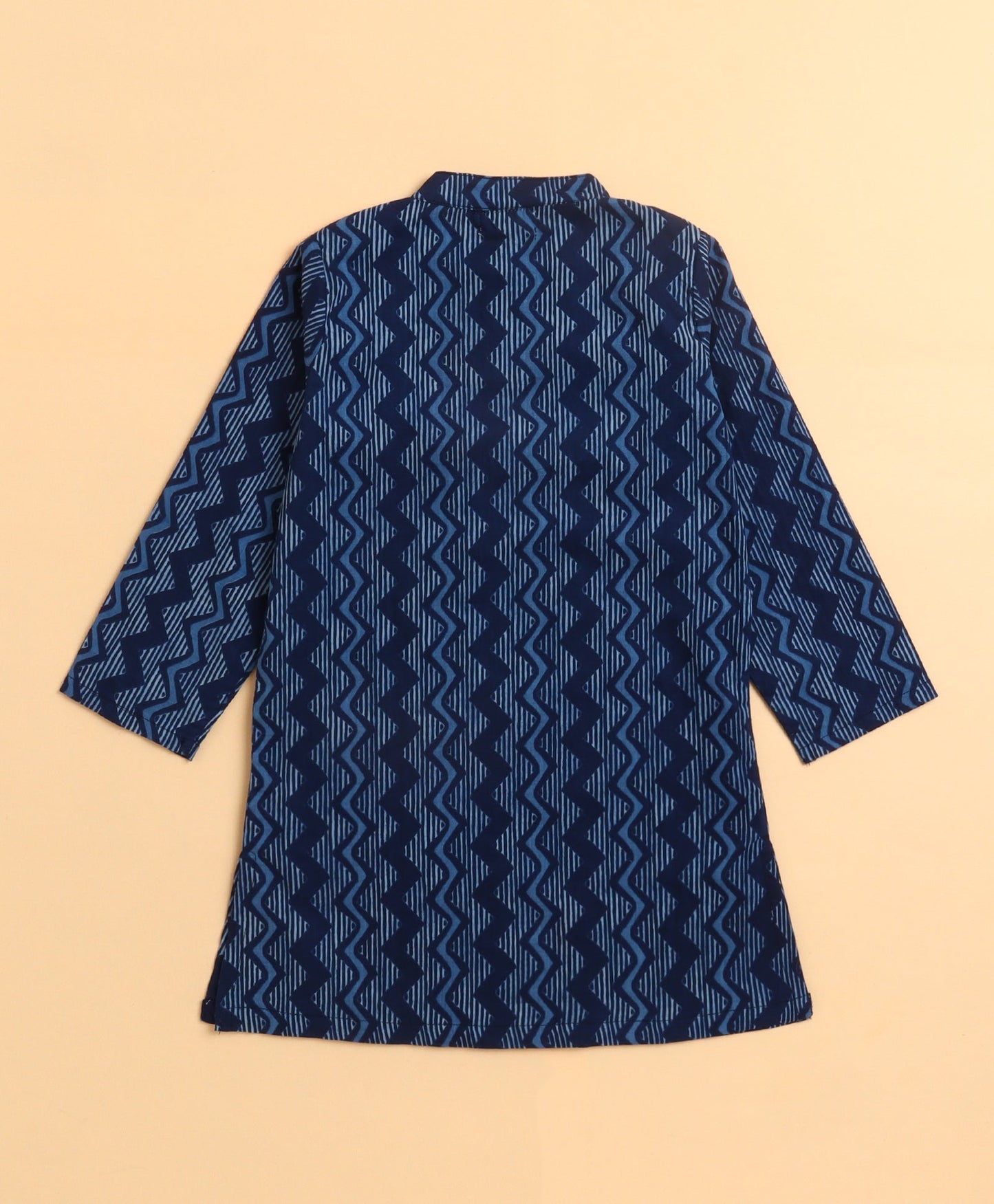 The Magic Wand Cambric Cotton woven Full Sleeves Printed Kurta Pyjama Set - Blue