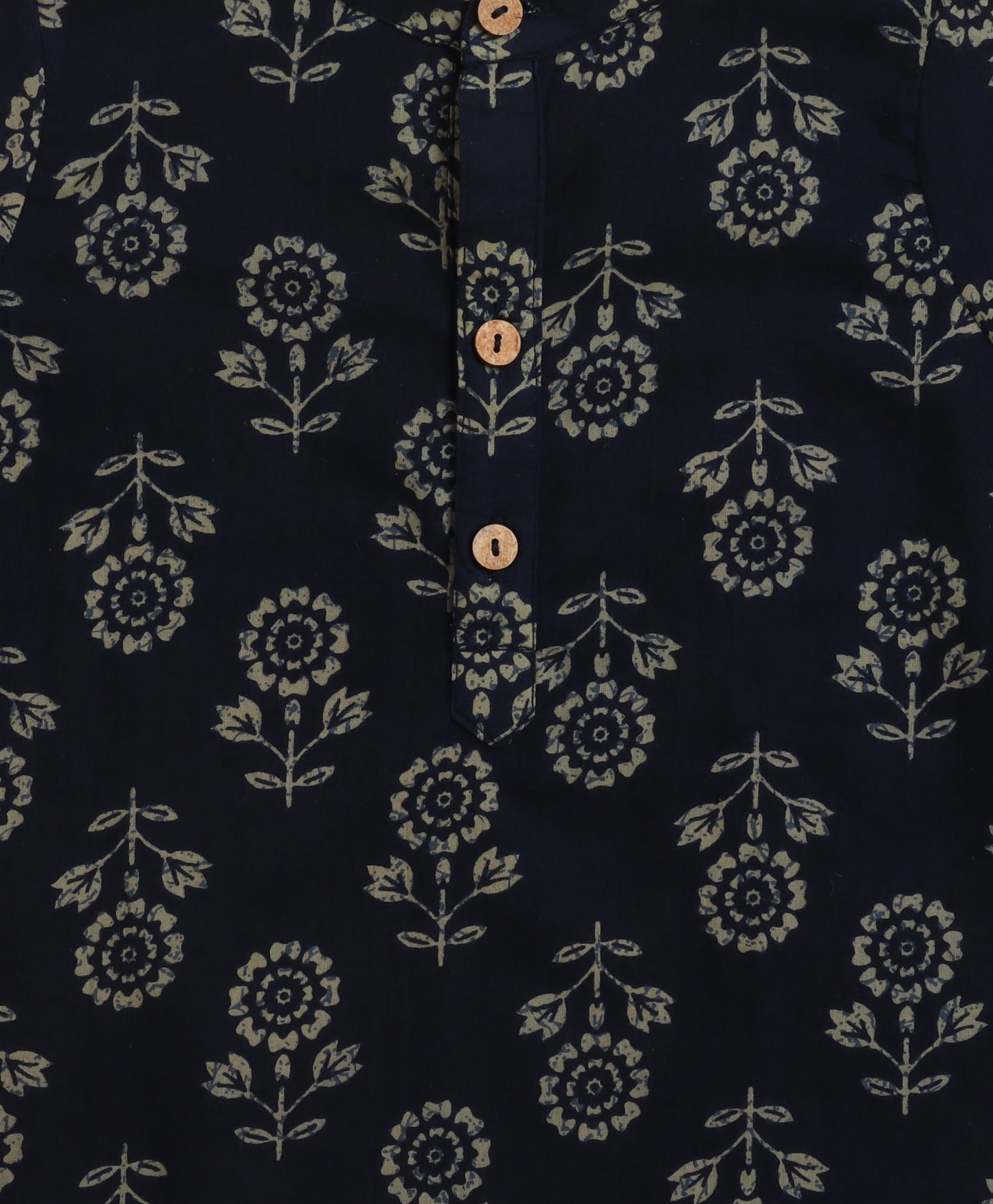 The Magic Wand Cambric Cotton woven Full Sleeves Printed Short Kurta - Teal Blue