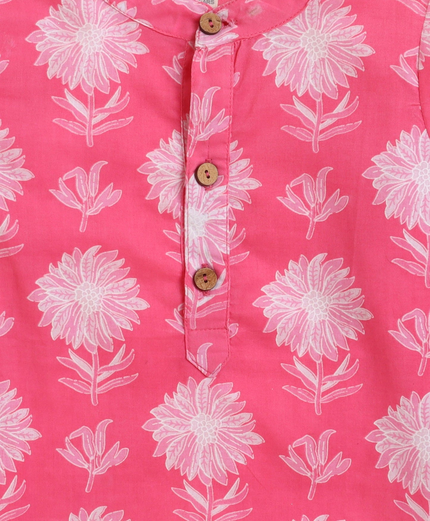 The Magic Wand Cambric Cotton woven Full Sleeves Floral Printed Short Kurta - Pink