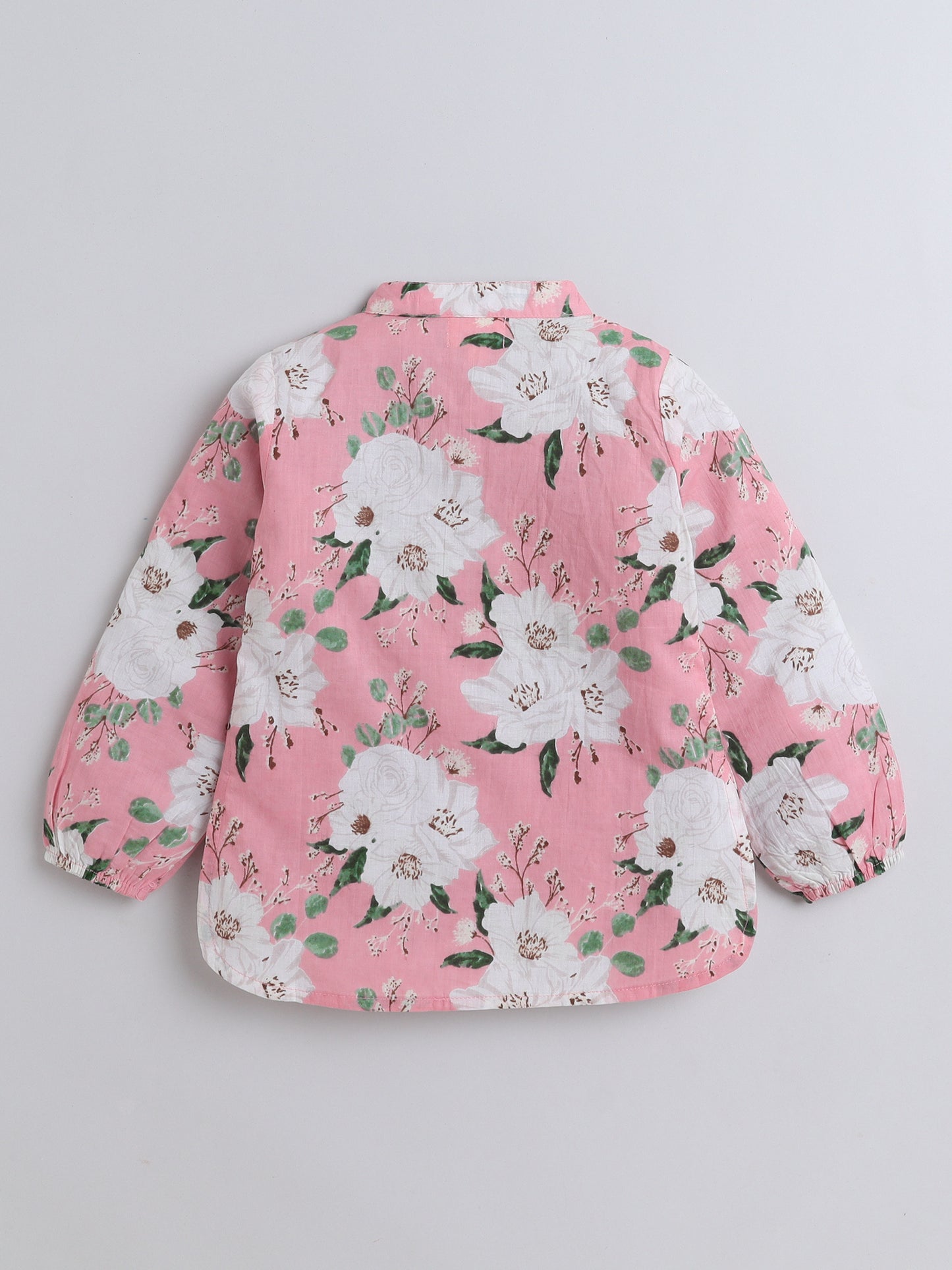 Full Sleeves Cotton Floral Print Loungewear Set Pink