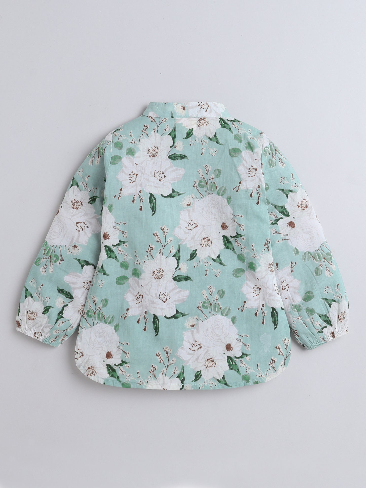Full Sleeves Cotton Floral Print Loungewear Set Mint