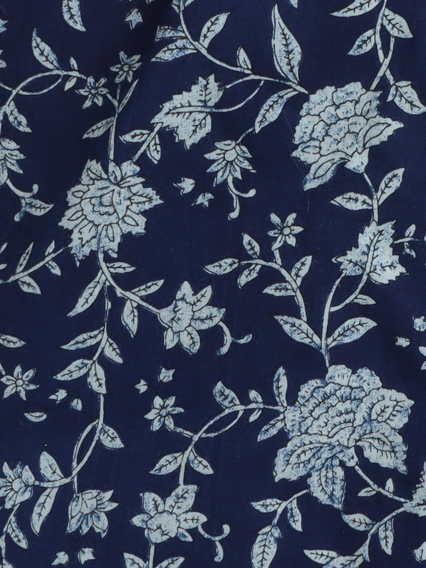 The Magic Wand Three Forth Sleeves Cotton Floral Printed Lounge Wear Night Suit Set Navy Blue