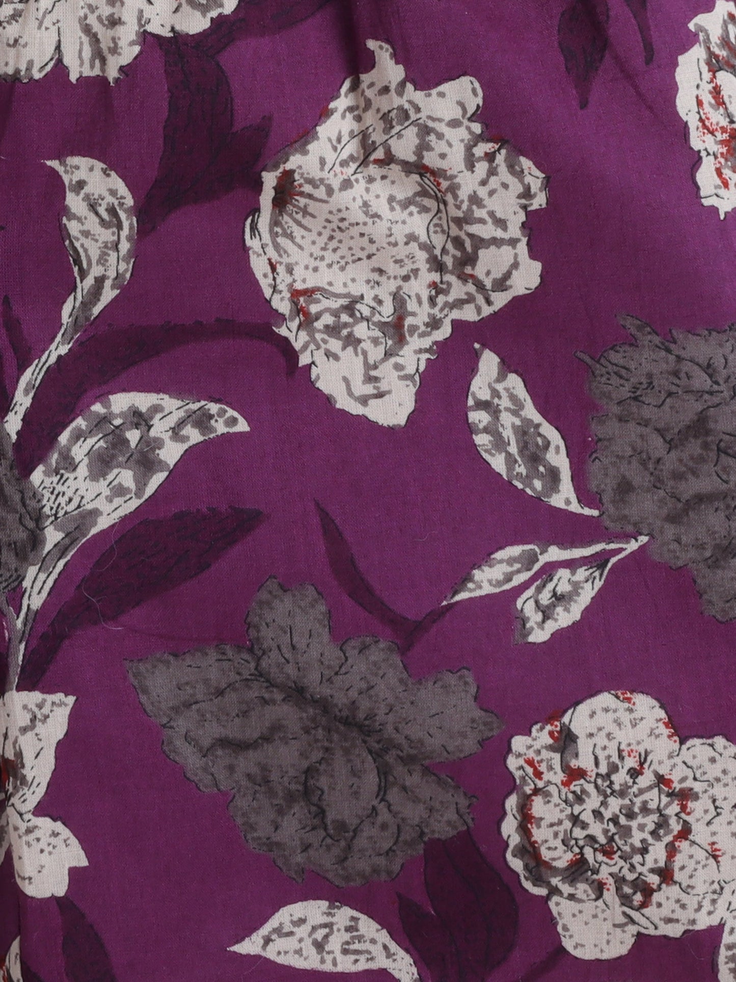 Floral Printed Cotton Three Forth Sleeves Lounge Wear Night Suit Set - Purple