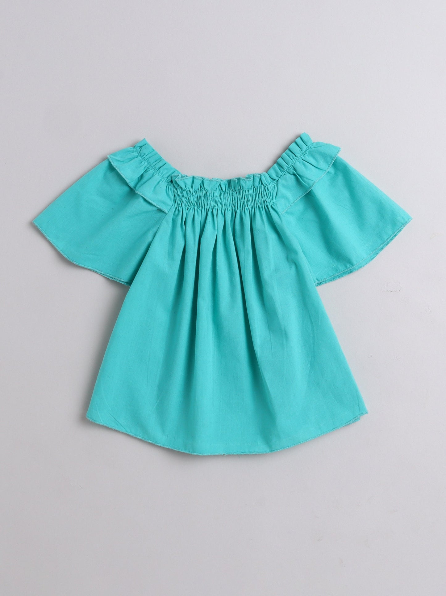The Magic Wand Cotton Solid Short Sleeves Co ordinating Set-Green