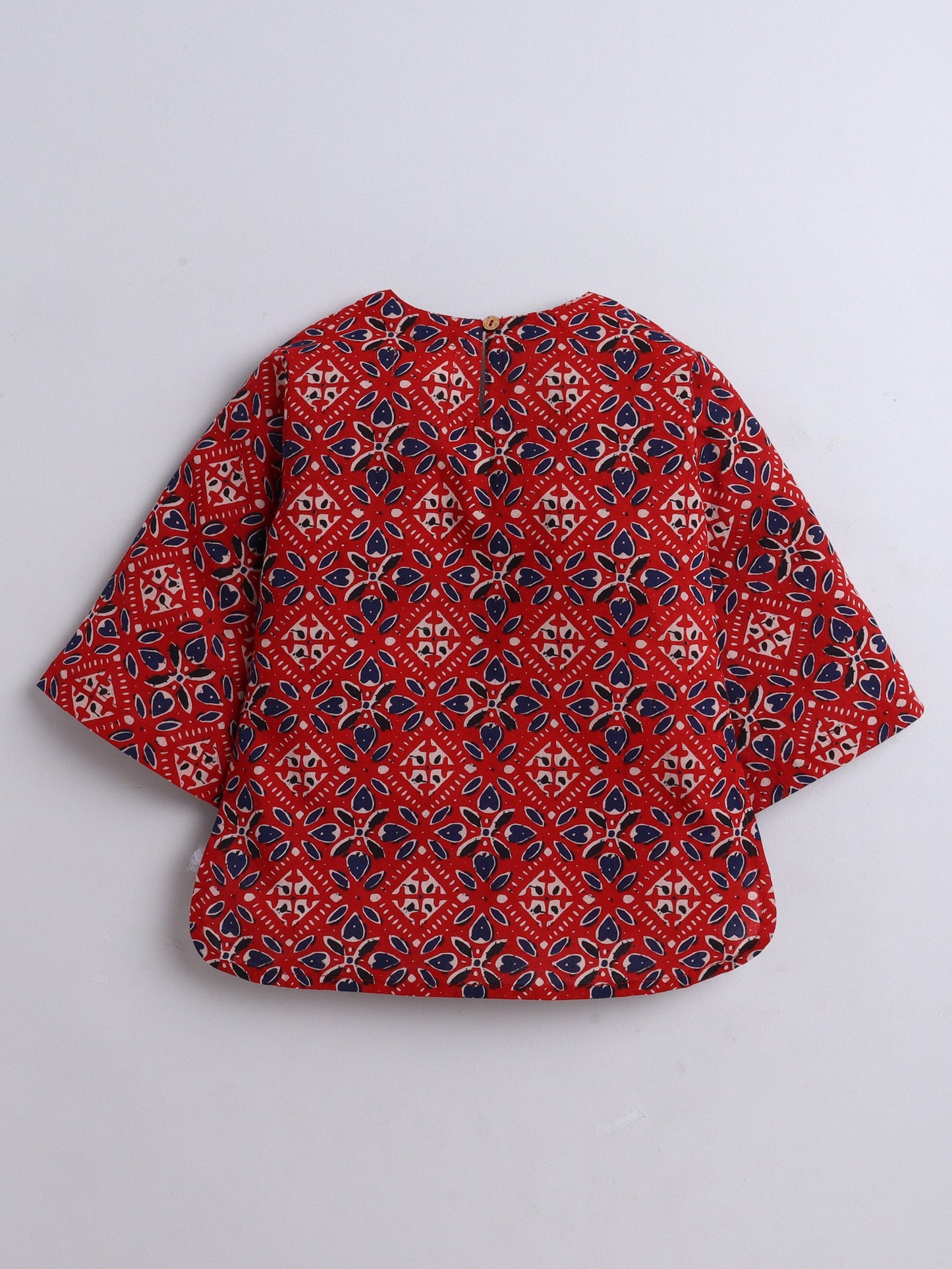 The Magic Wand Cotton All over Printed 3/4th Sleeves Top & Pant Lounge Wear Set- Maroon