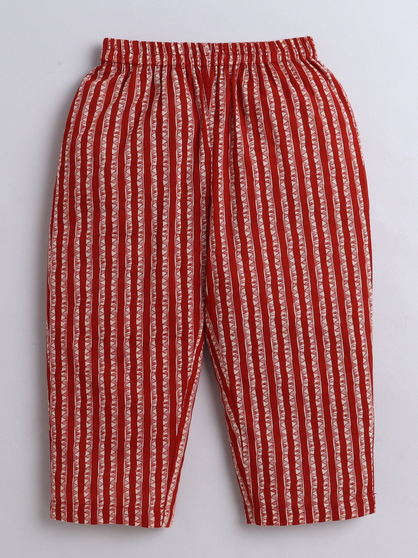 The Magic Wand Cotton All Over Printed 3/4th Sleeves Top & Pant Lounge Wear Set -Rust