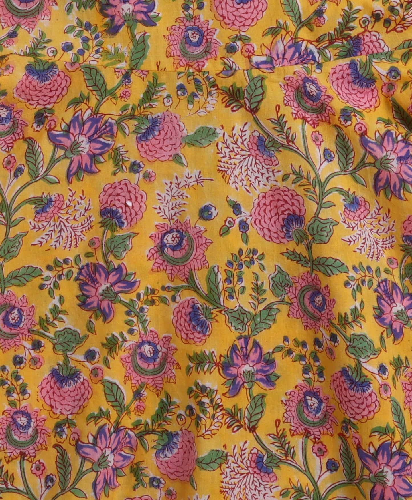 The Magic Wand Cotton woven Cambric Hand Block Printed Spagetti Long Dress with Dupatta- Yellow