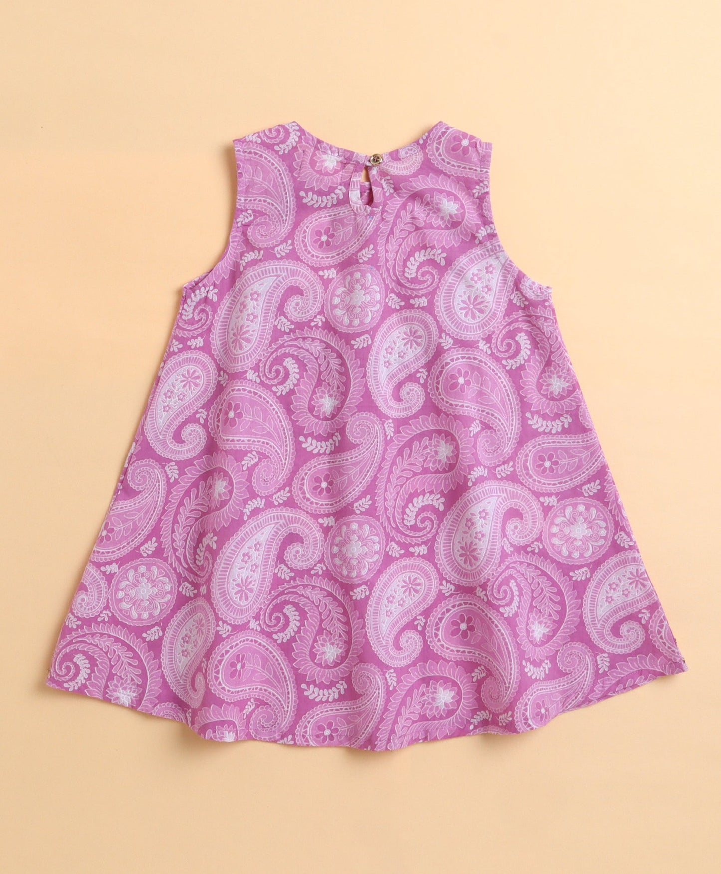 The Magic Wand Cambric Printed Aline Sleeveless Kurta Sharara Dupatta Set - Levender