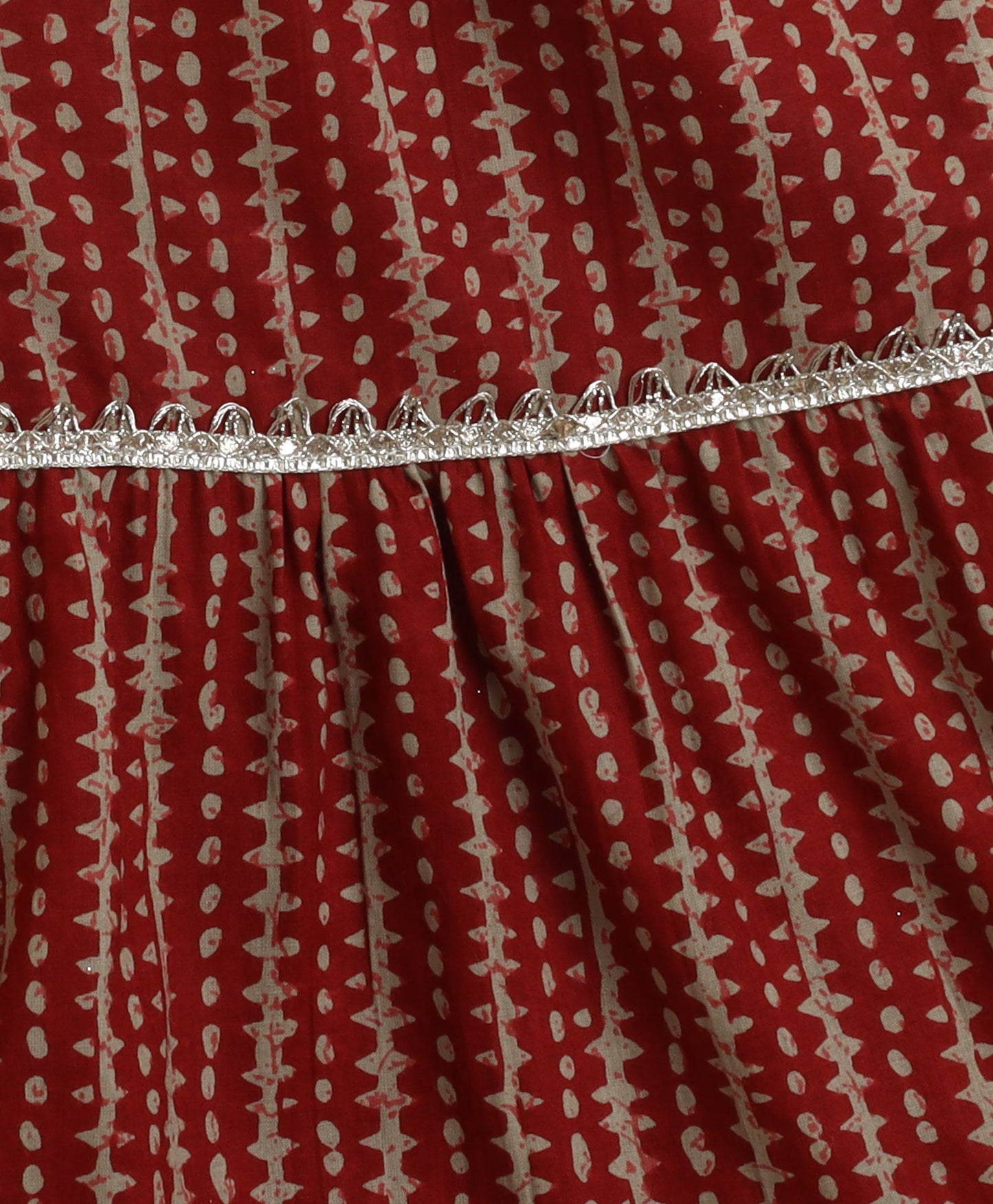 The Magic Wand Cambric Cotton Shoulder Tie Ups Floral Printed Kurta Sharara Set- Maroon