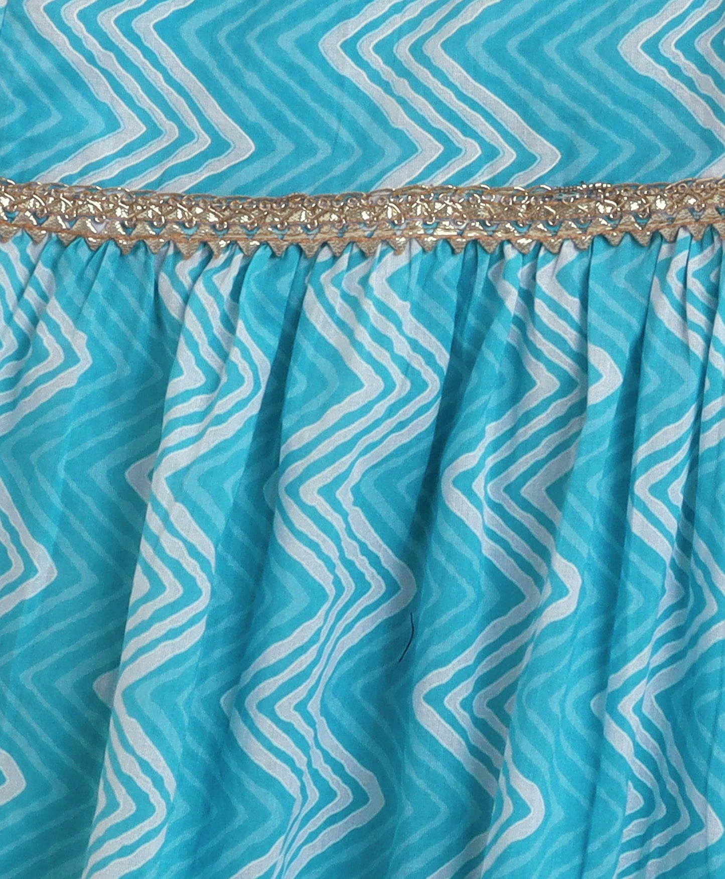 The Magic Wand Cambrbic Cotton Sleeveless All over Printed Kurta Sharara Set with Dupatta- Blue