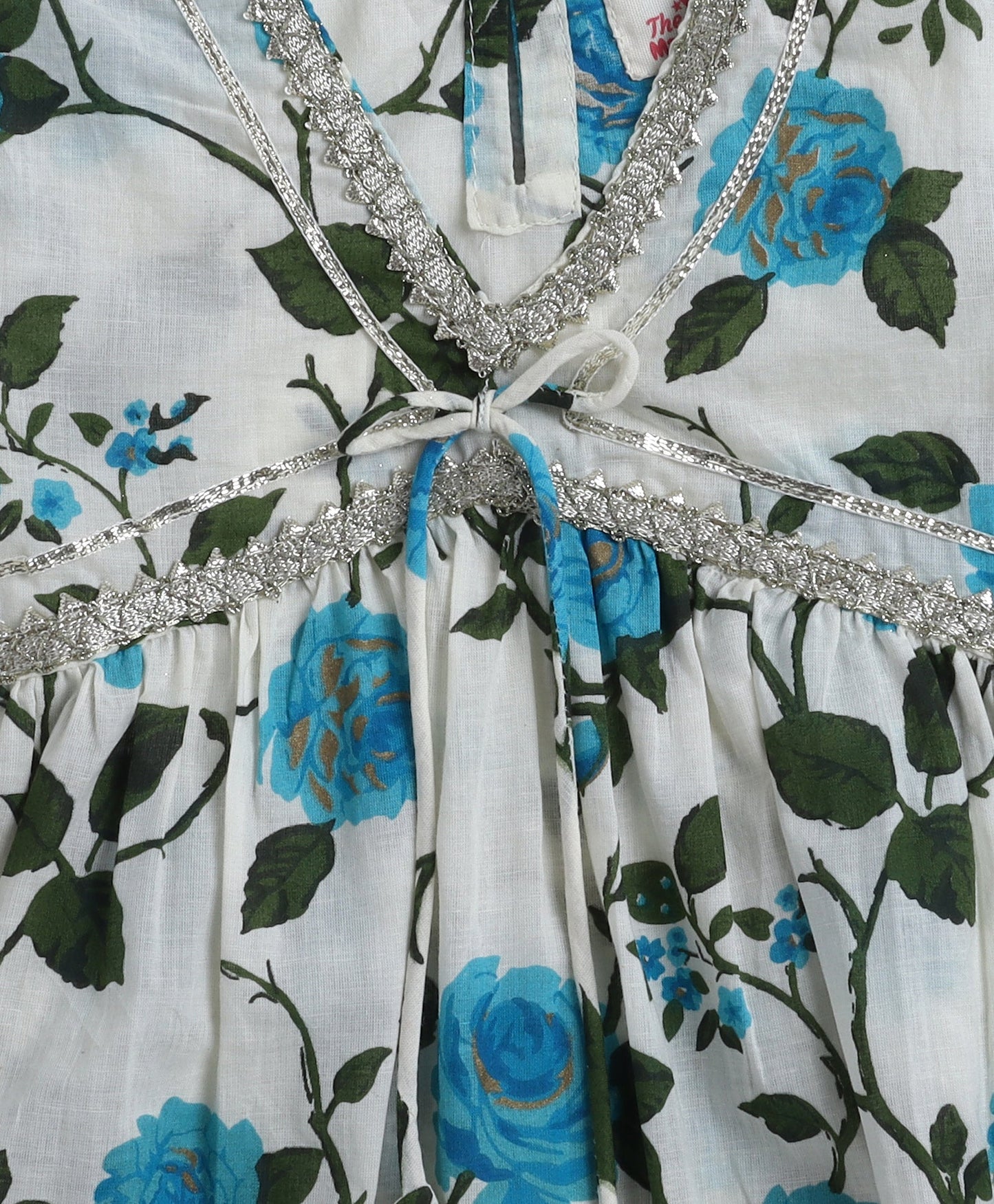 The Magic Wand Cotton Woven Half Sleeves Floral Printed Kurta & Pant with Dupatta - Blue