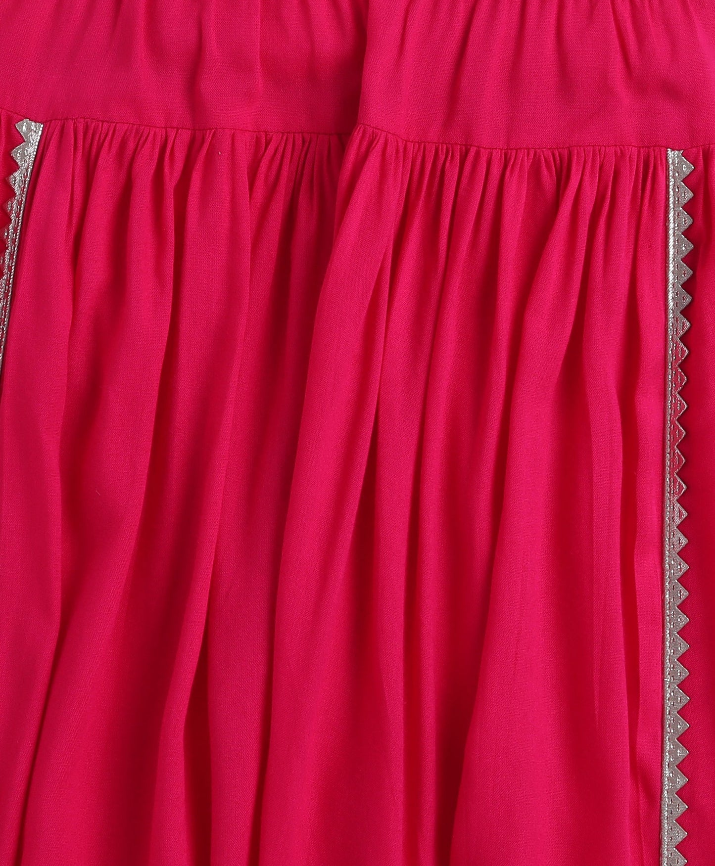 The Magic Wand Rayon Woven Elbow Sleeves Solid Anarkali Kurta with Dhoti Pants- Fuchsia