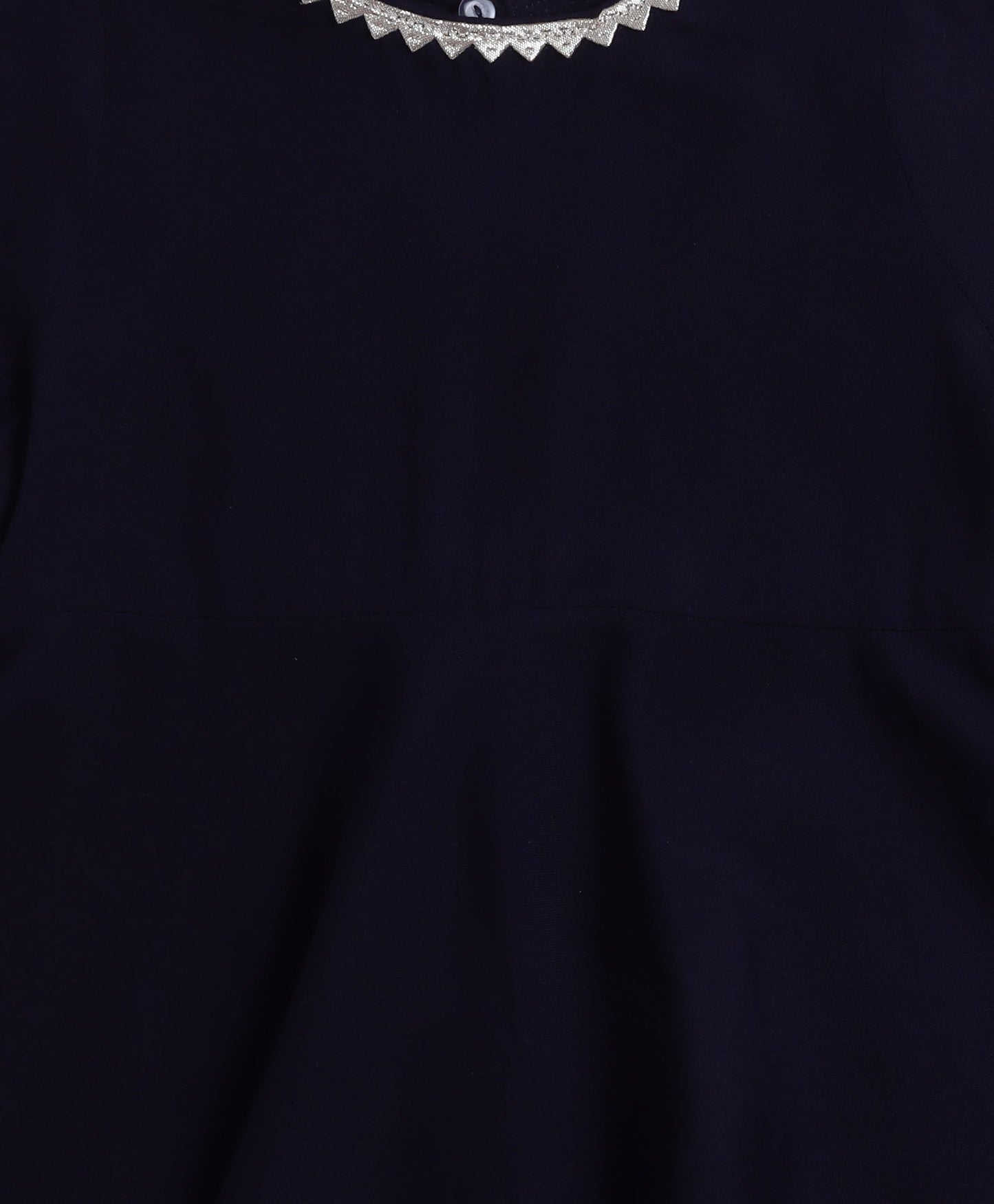 The Magic Wand Rayon Woven Elbow Sleeves Solid Anarkali Kurta with Dhoti Pants- Navy Blue