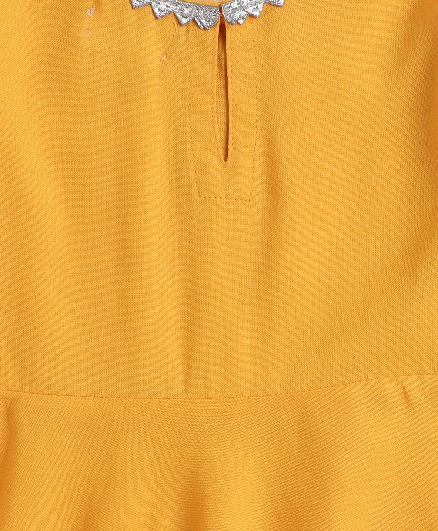 The Magic Wand Rayon Woven Elbow Sleeves Solid Anarkali Kurta with Dhoti Pants- Yellow