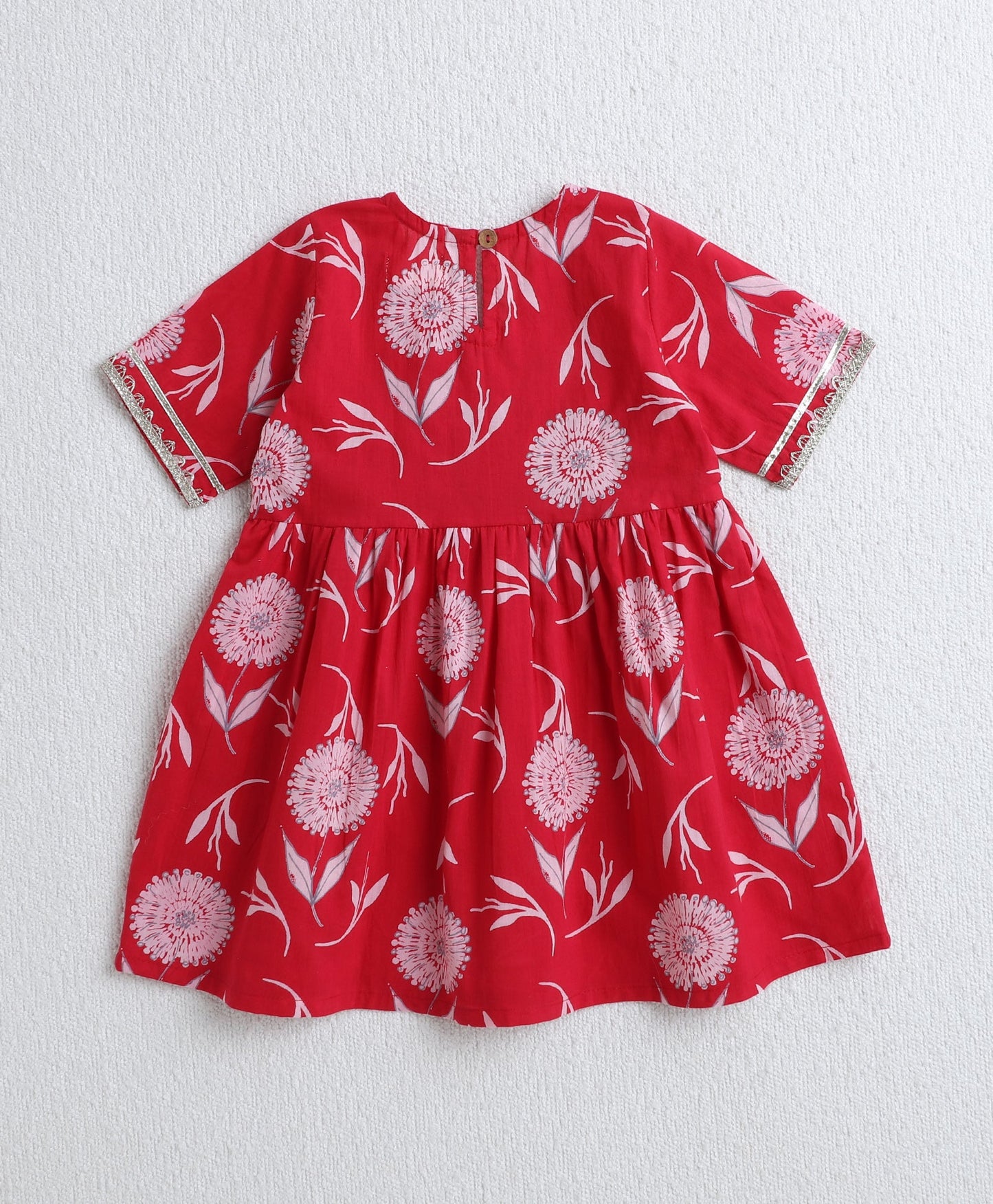The Magic Wand Cotton Woven Half Sleeves Floral Printed Kurti & Sharara Set with Dupatta- Fuchsia