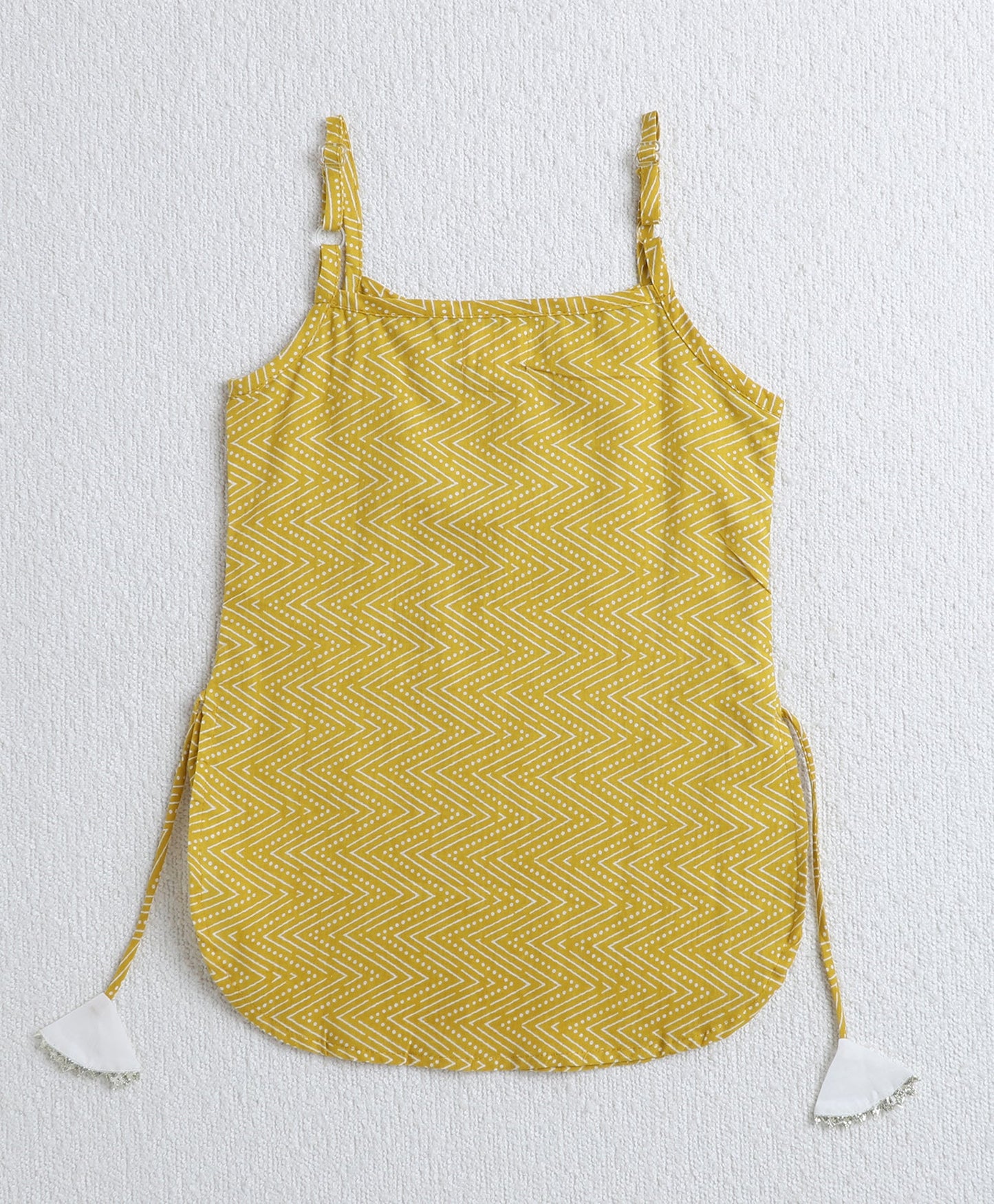 The Magic Wand Cotton Woven Printed Singlet Kurti and Sharara Set with Dupatta- Yellow
