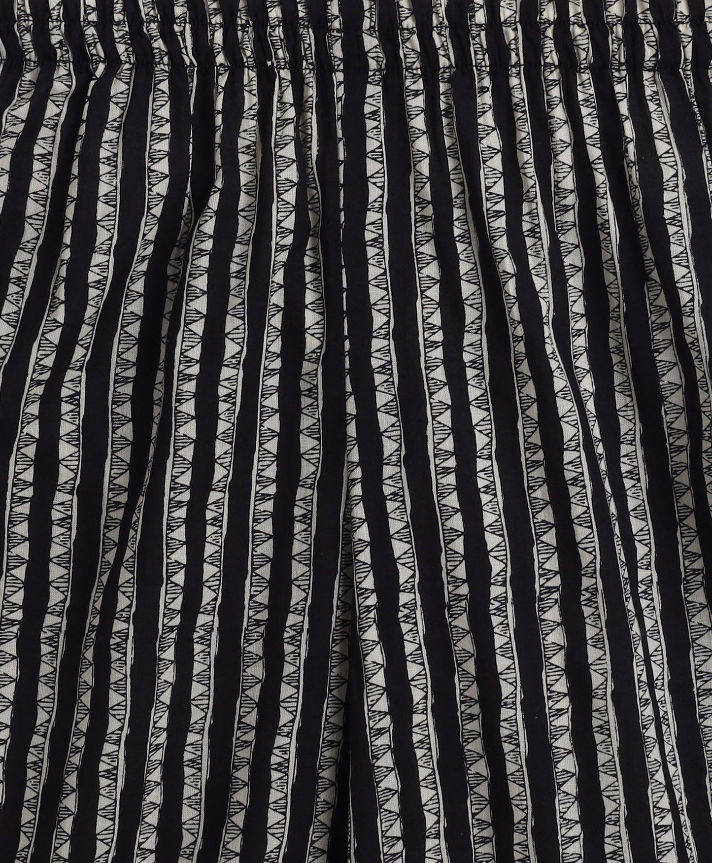 Cotton Woven Three Fourth Sleeves AII Over Printed Top and Bottom Set- Black