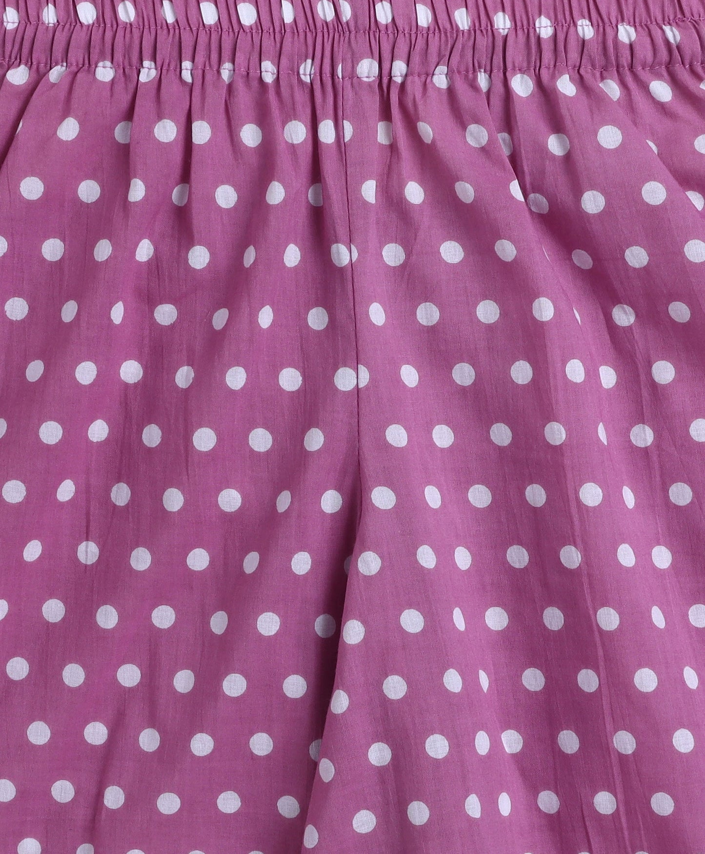 Cotton Woven Sleeveless Polka Dot Printed Top and Plazzo Set- Pink