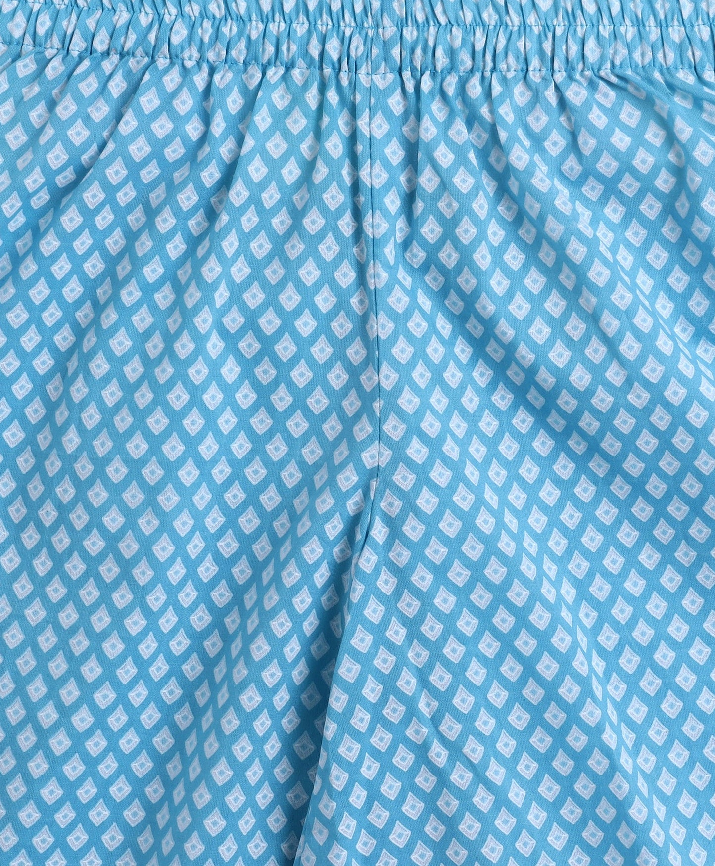 Cotton Woven Sleeveless AII Over Printed Top and Plazzo Set- Blue