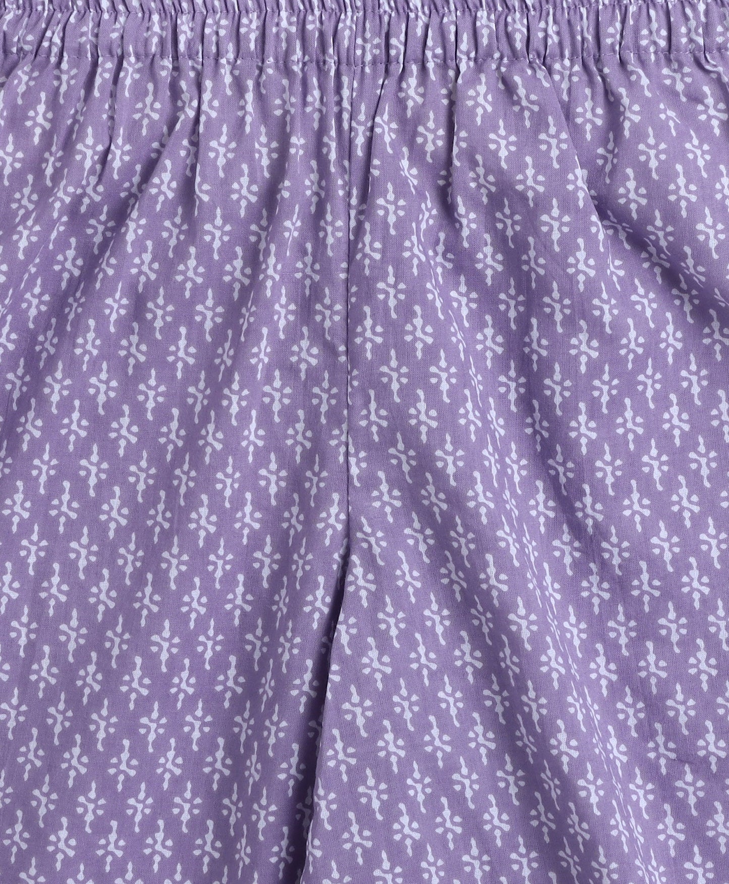 Cotton Woven Sleeveless AII Over Printed Top and Plazzo Set- Lavander