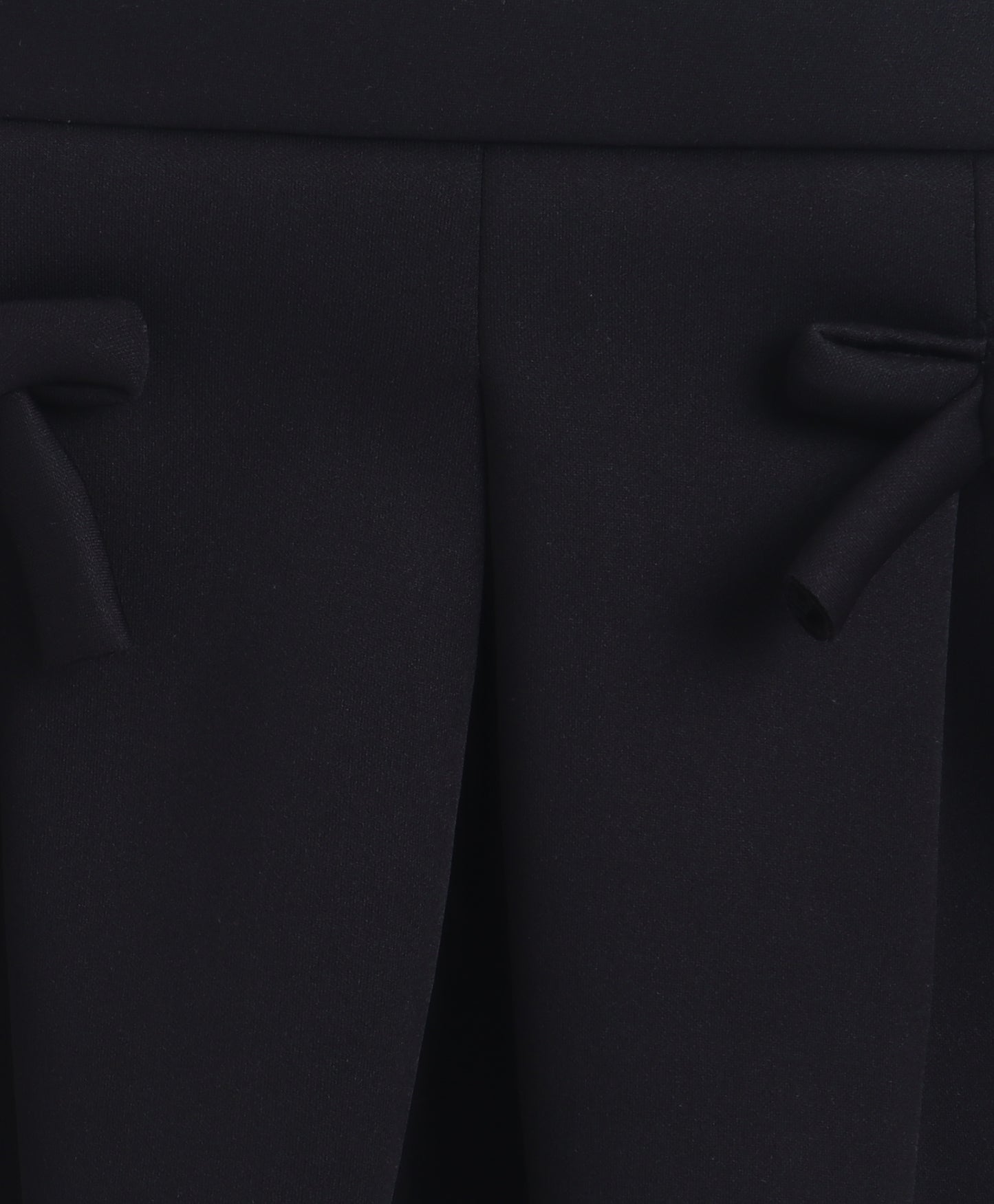 The Magic Wand Woven Waist Coat Top & Pleated Skirt With Bow Applique - Black
