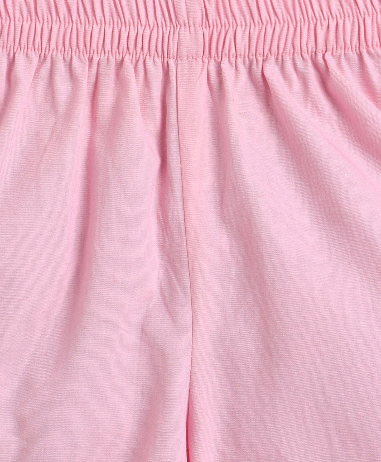 The Magic Wand Cotton Woven Solid Sleeveless Curvy Hem Top And Shorts Set - Pink