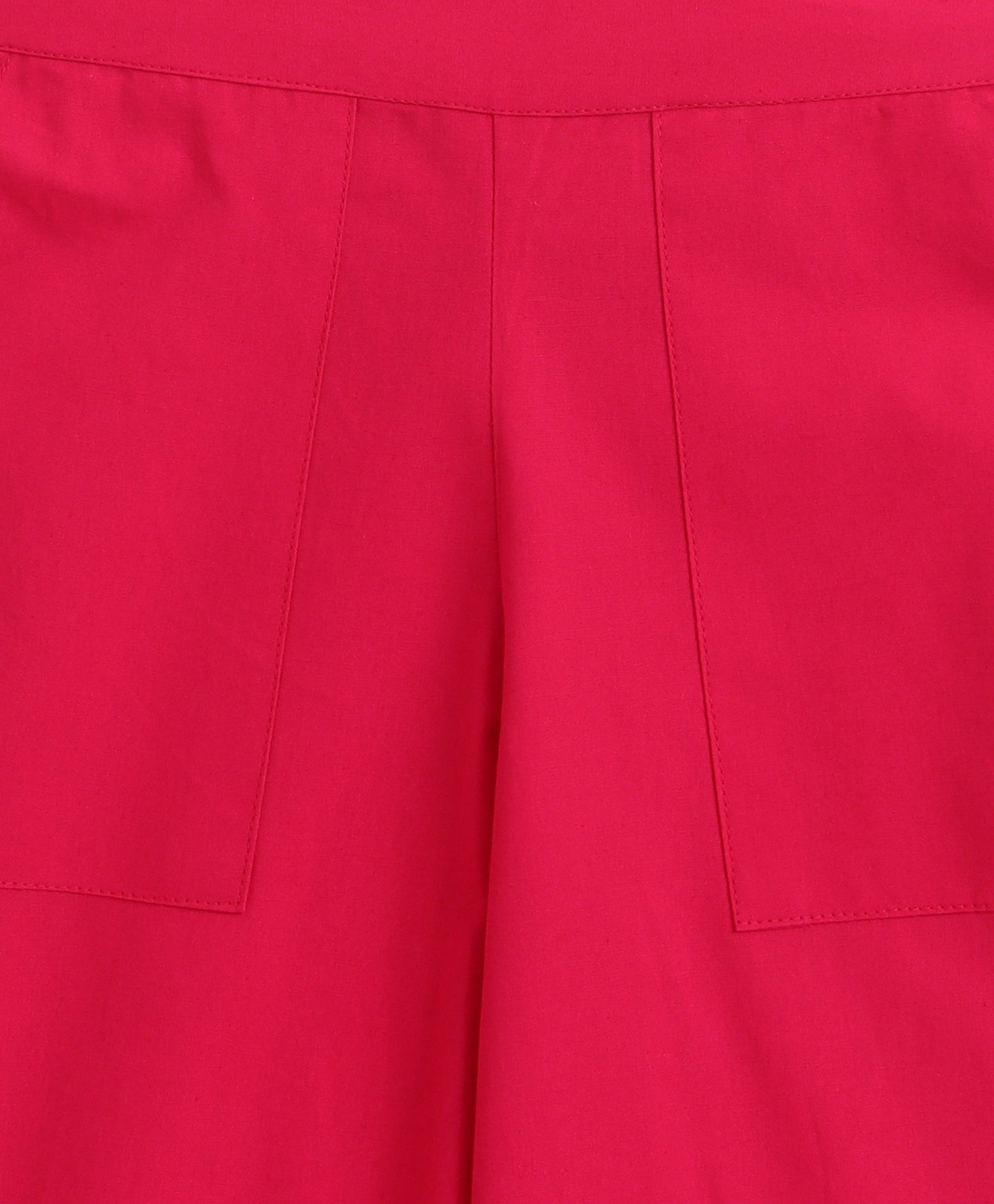 The Magic Wand Cotton Woven Solid Sleeveless Statement Front Bow Top And Pants Set - Fuchsia