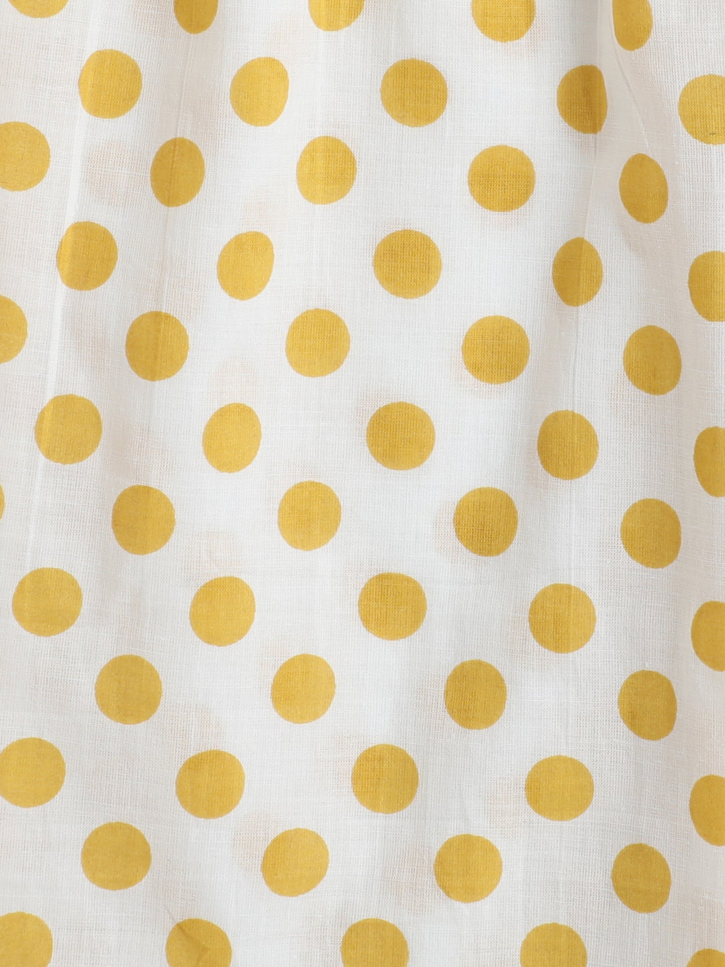 Full Sleeves Floral Print Kurta and Polka Dot Pant Set- Yellow