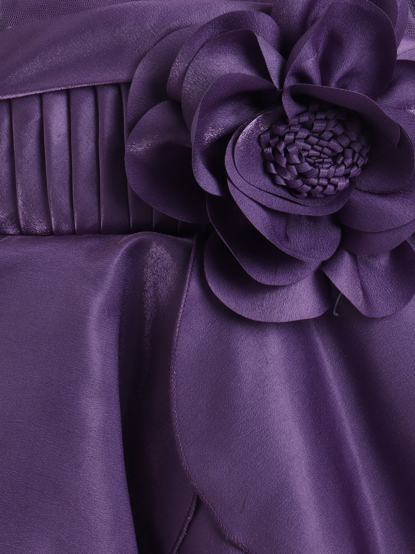 Sleevless Ruffle Party Dress with Bow Embelishment Lavendar