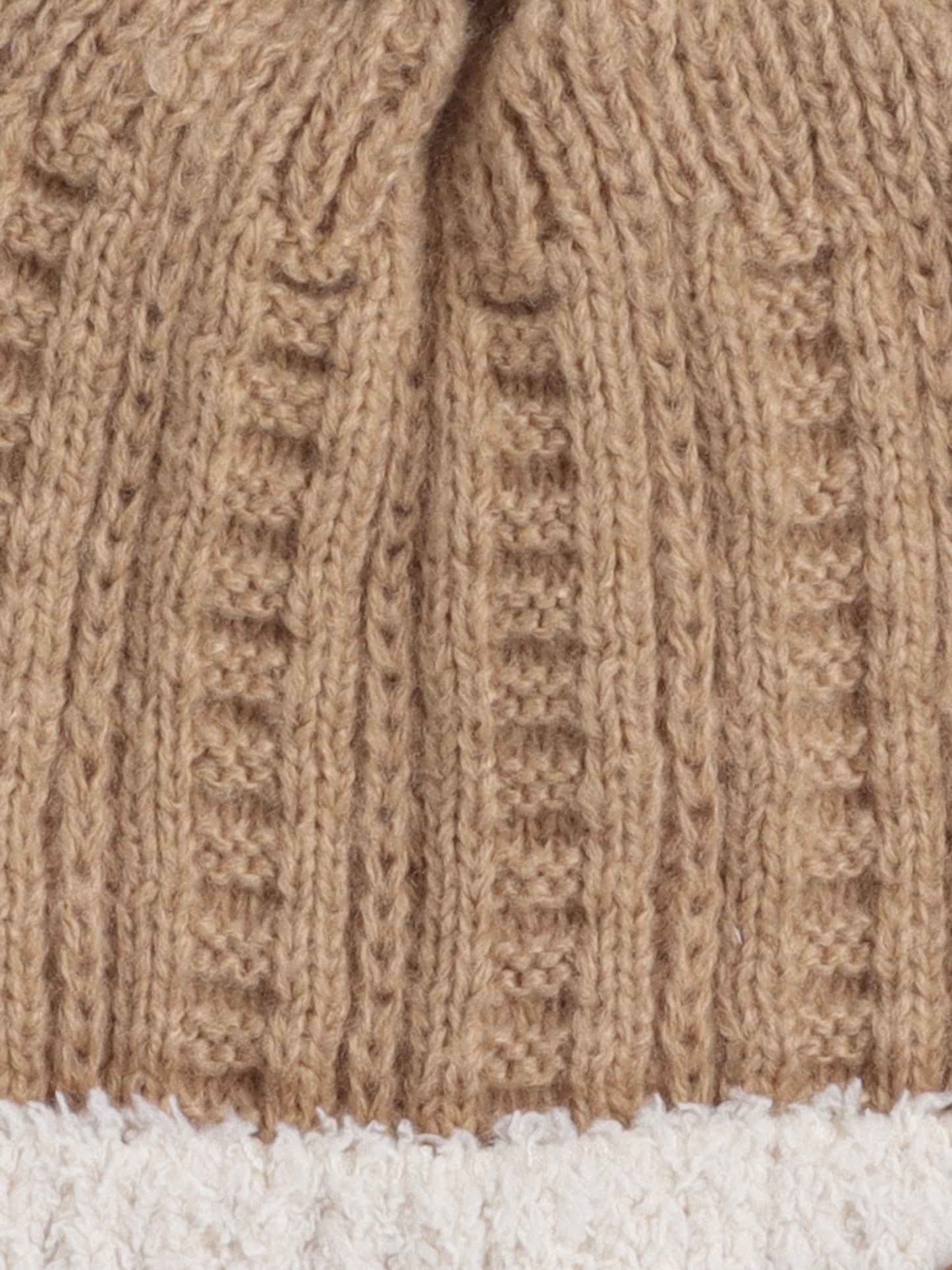 Kids Cute Panda Applique Woolen Cap Brown