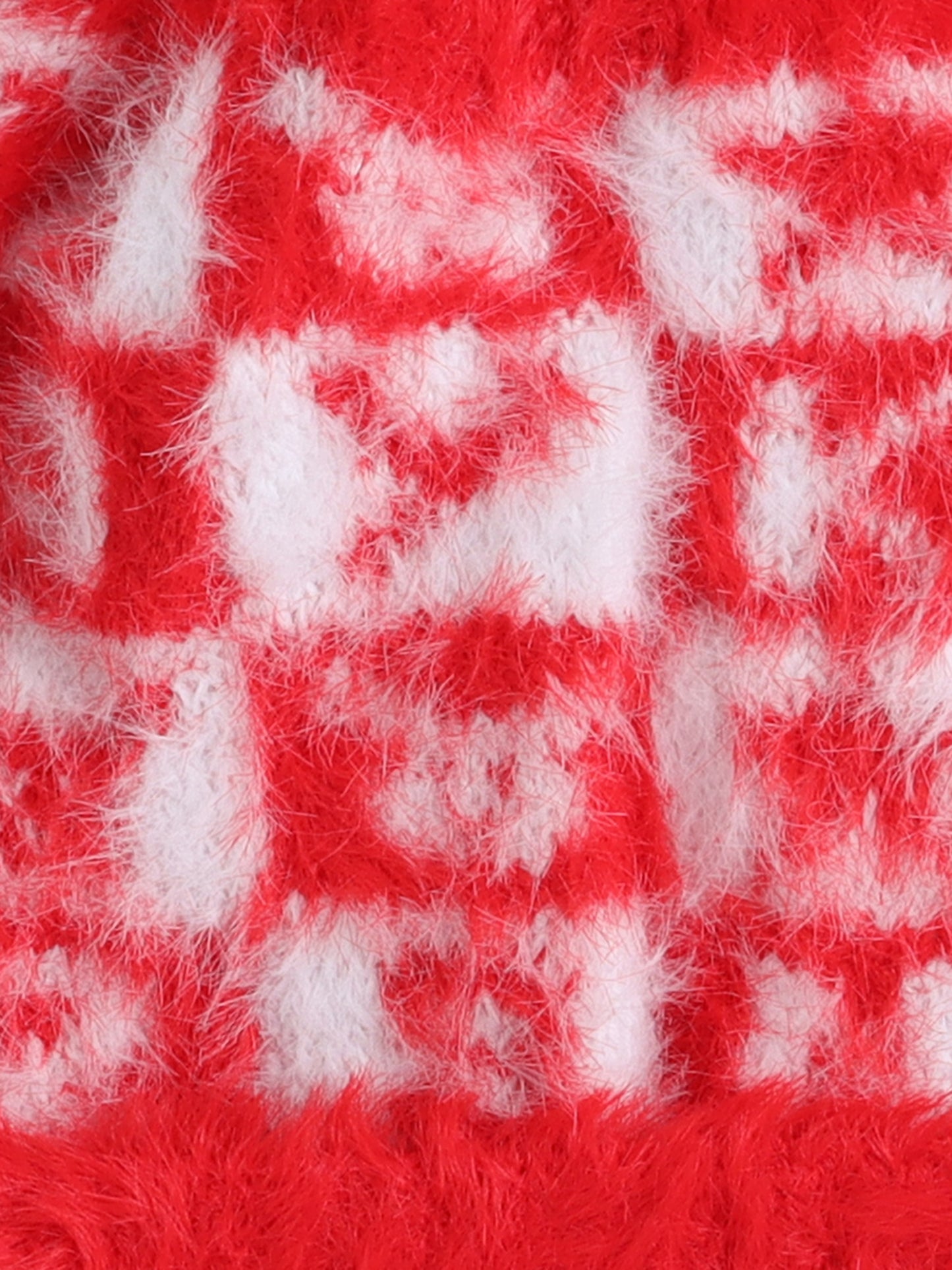Kids Cute Alphabet Design Woolen Cap With Pom Pom Red