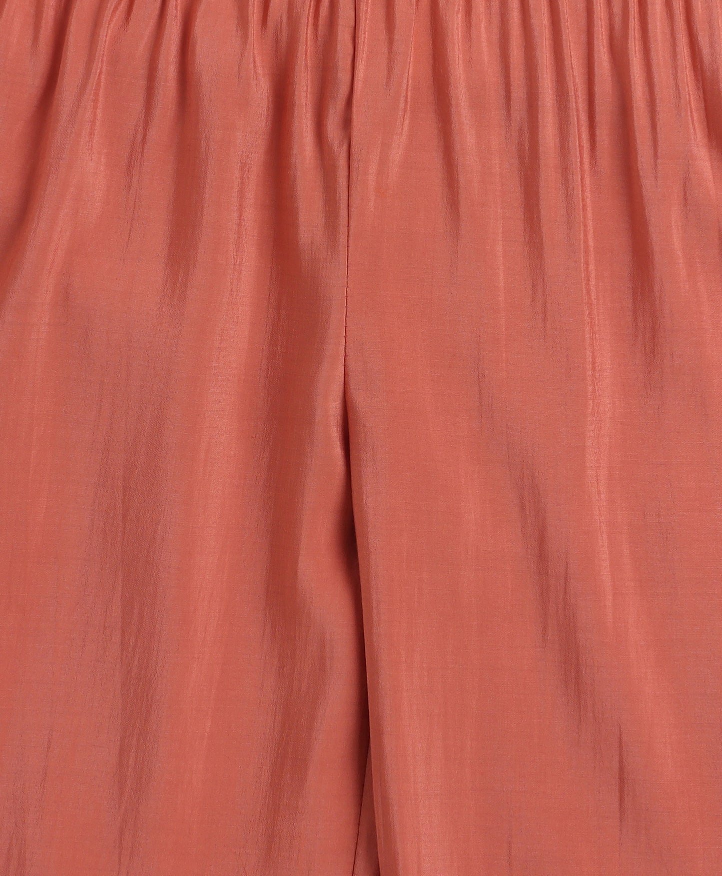 The Magic Wand Woven Shoulder Tie Up AII Over Butti Kurti with Bottom Set Coral