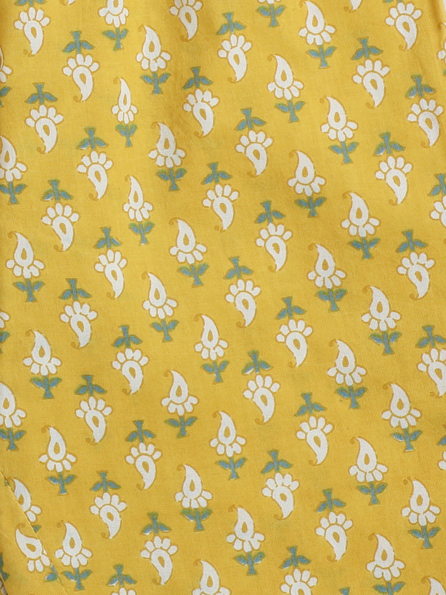 Printed Elbow Sleeves Aliya Cut Gota Kurta with Pants-Yellow